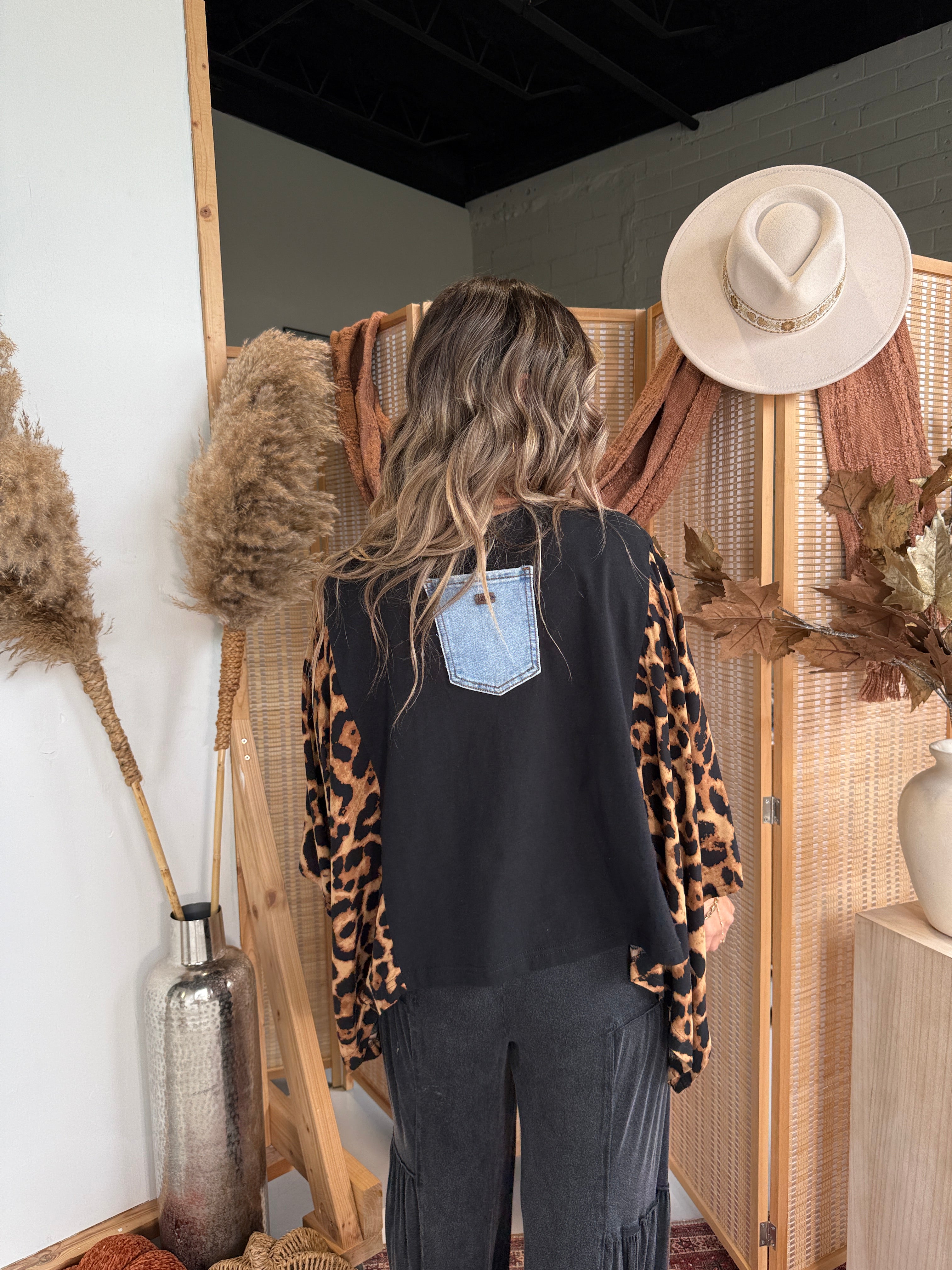 Dolly Parton Mix & Match Tee Black Cheetah