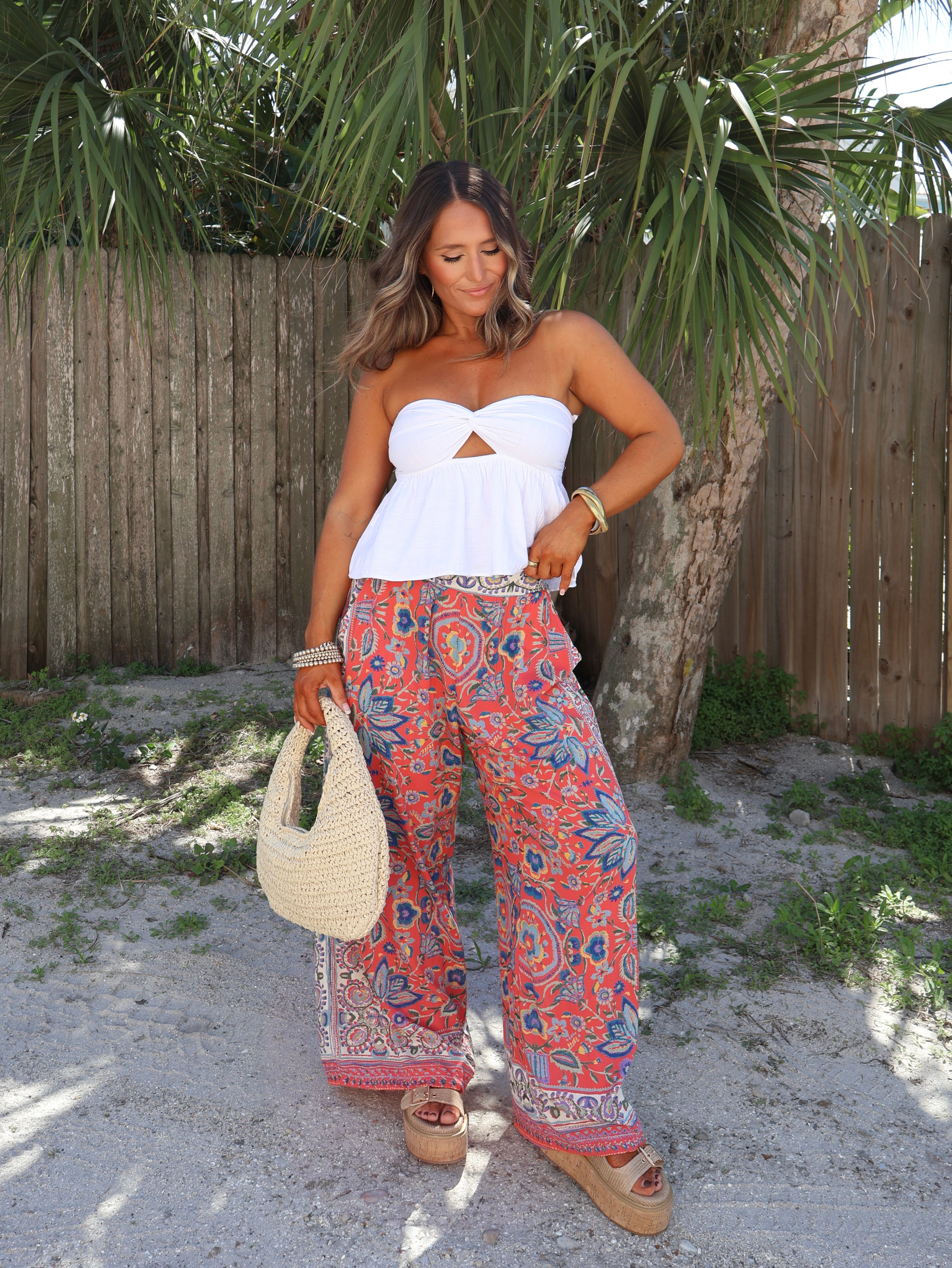 Freshly Picked Boho Pants Red Multi