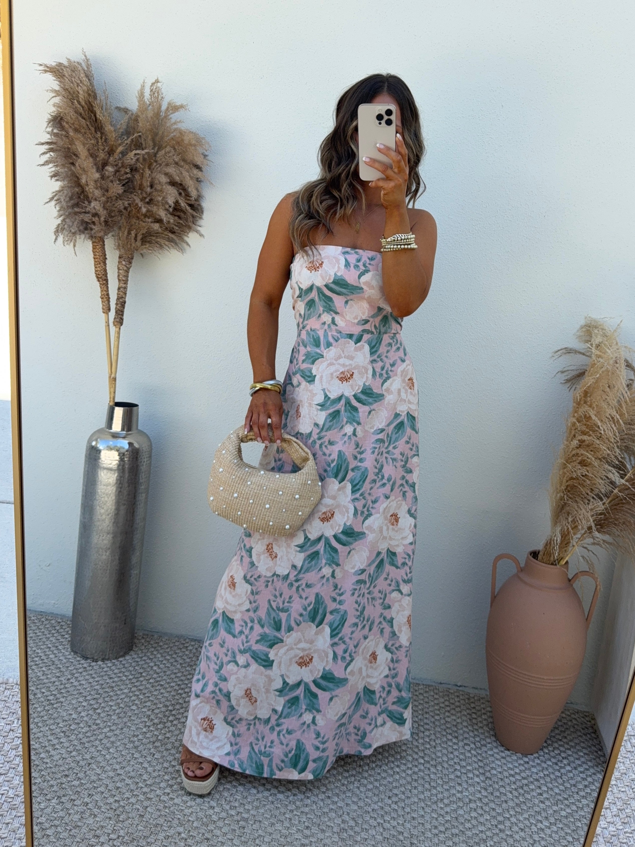 Evergreen Strapless Maxi Dress Blush