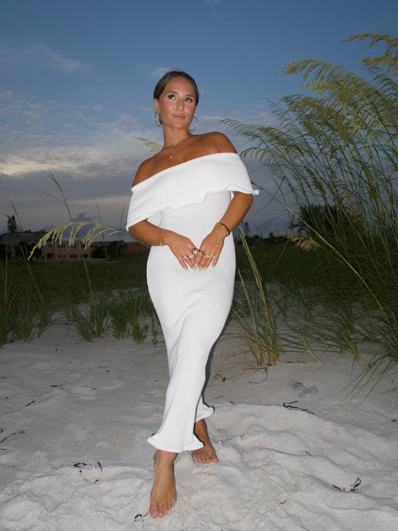 Treasure Island Midi Dress Ivory