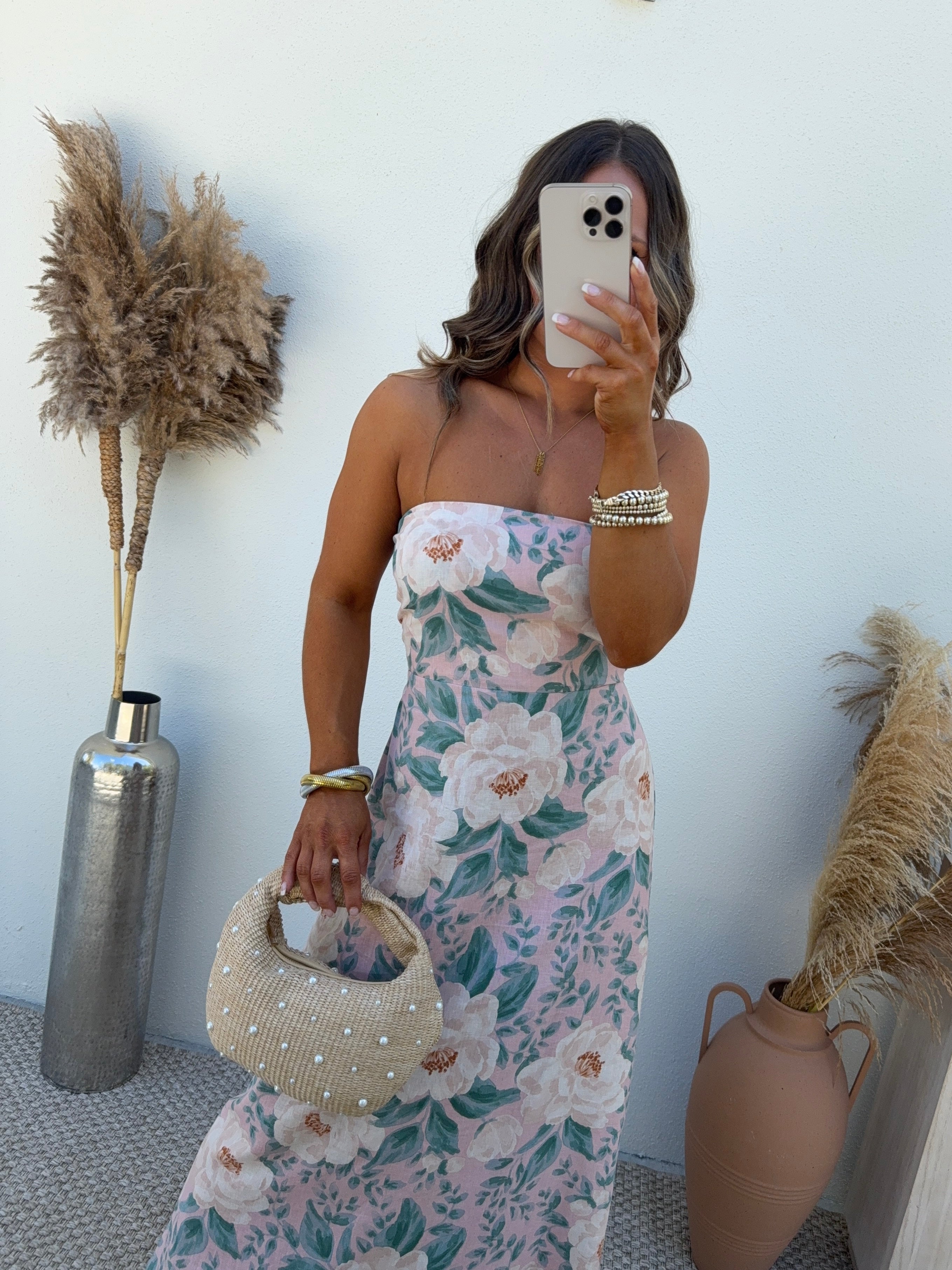 Evergreen Strapless Maxi Dress Blush