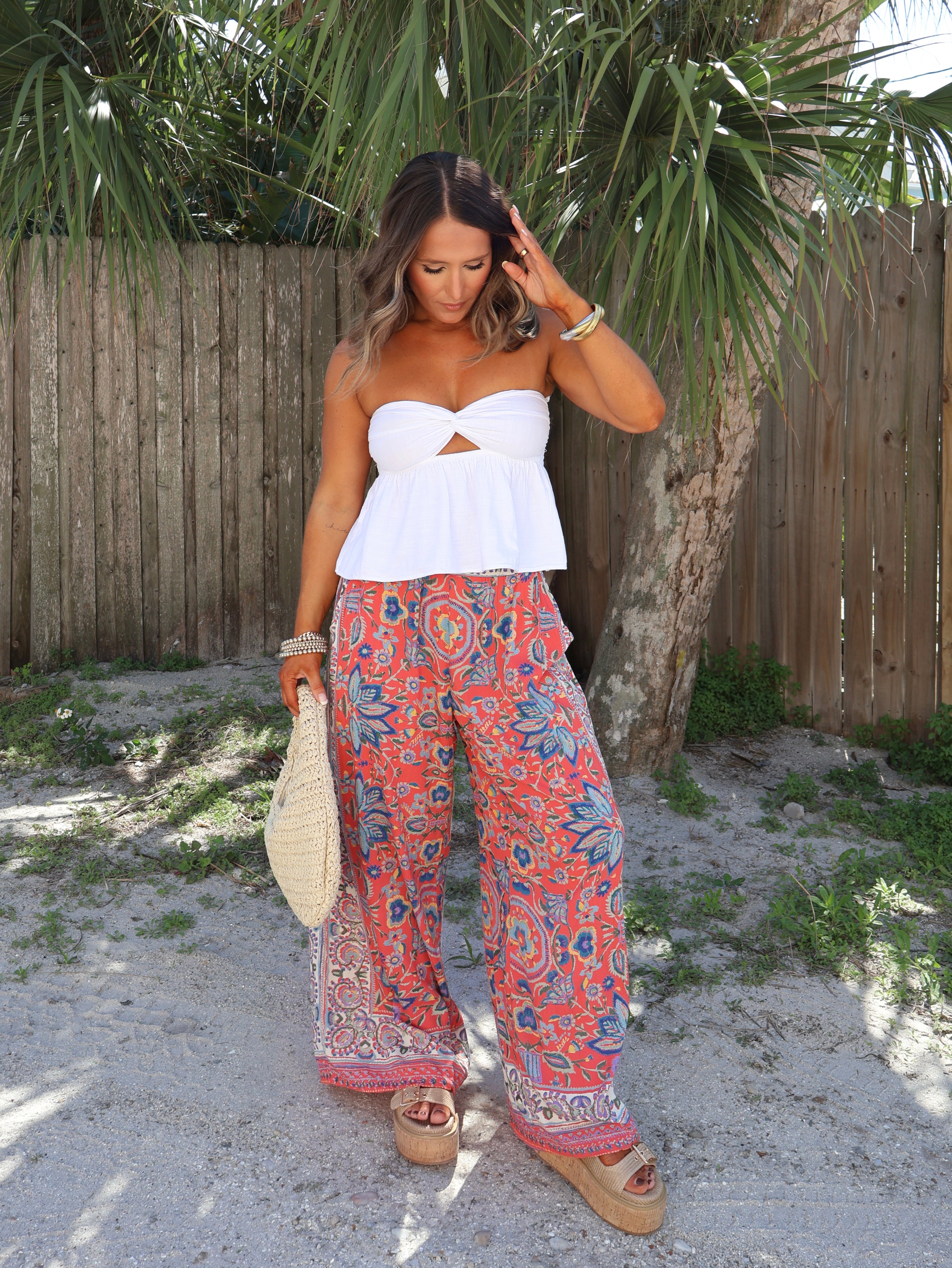 Freshly Picked Boho Pants Red Multi