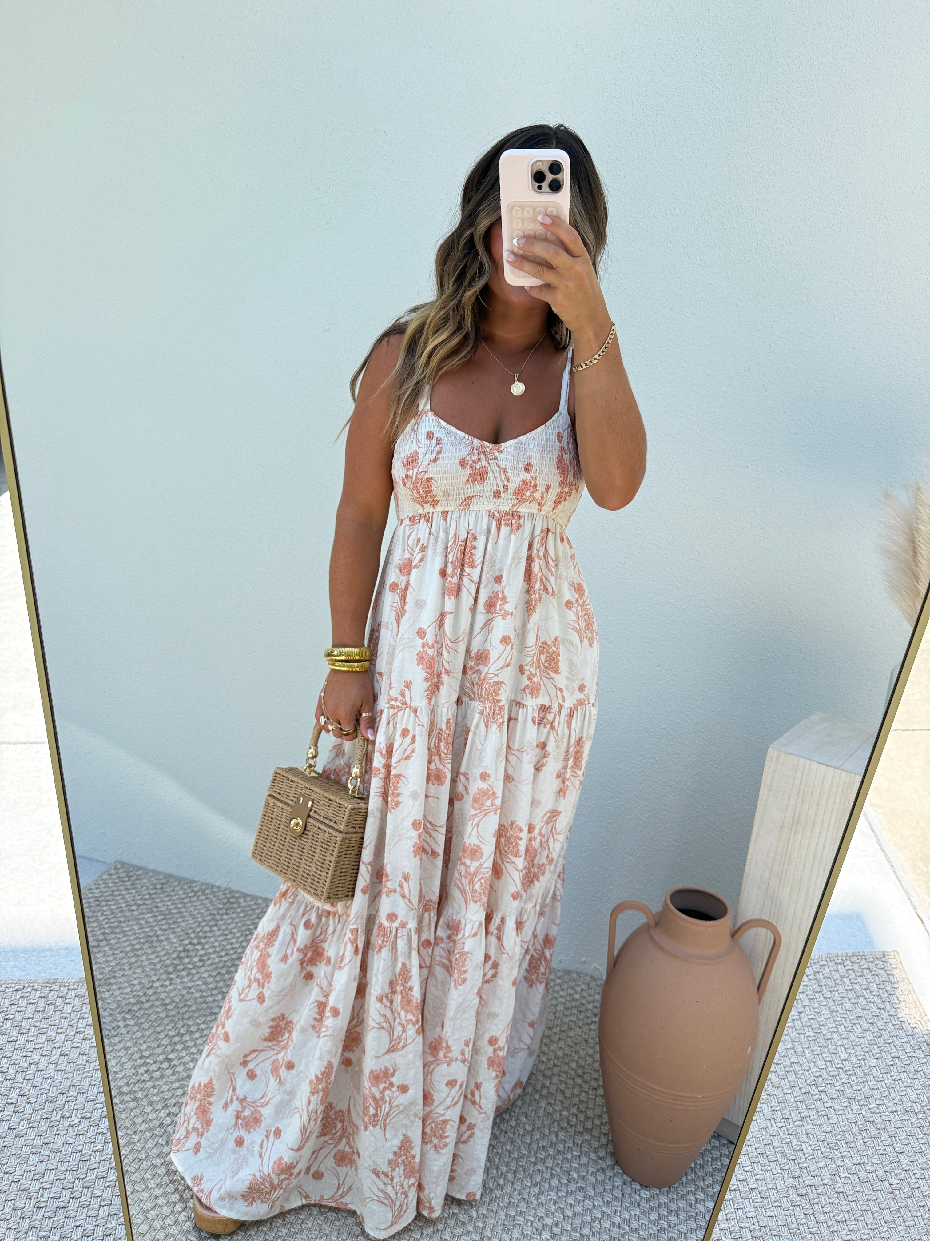 Honey Scent Maxi Dress Orange Multi