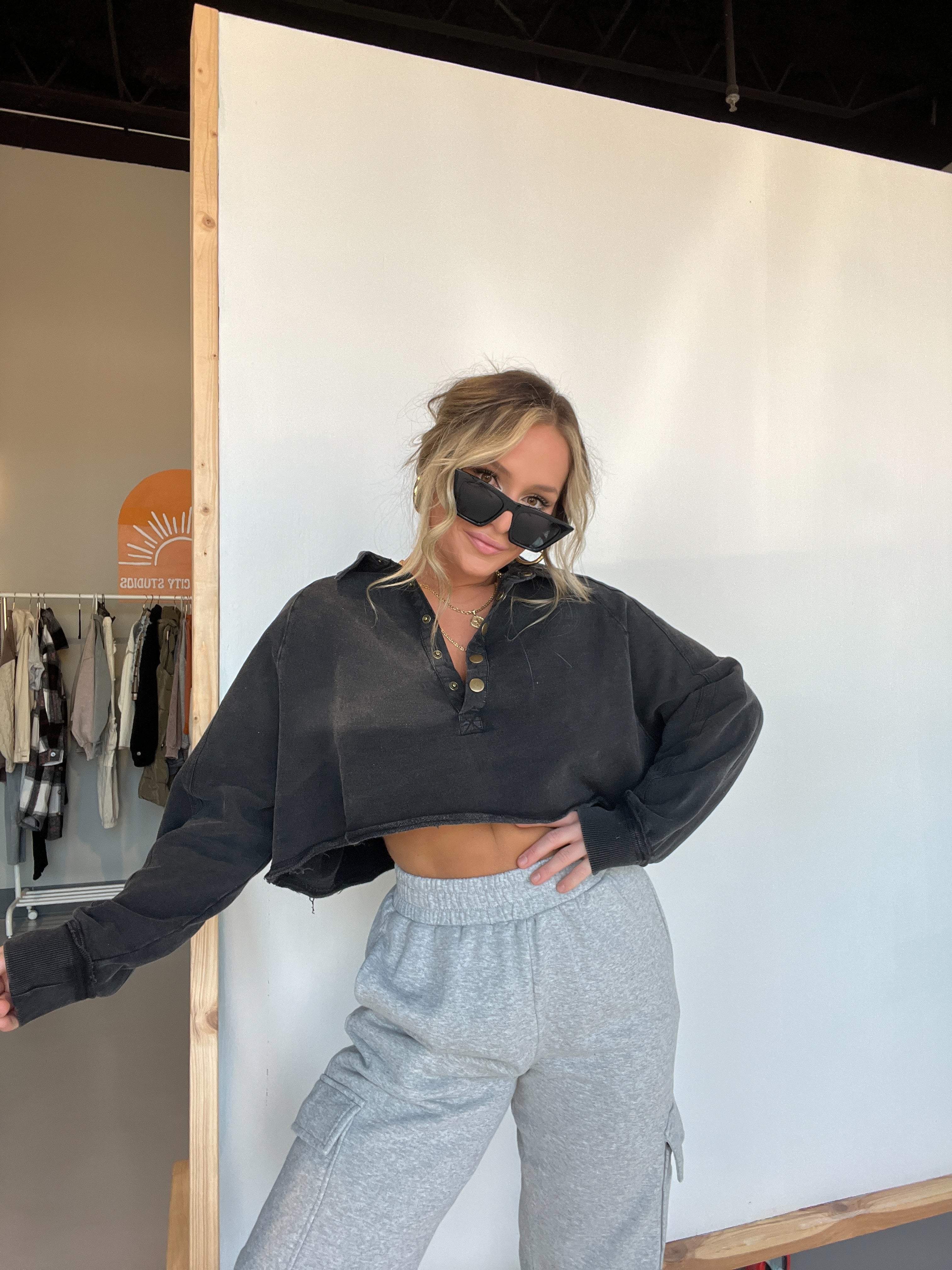 FP Dupe Cropped Sweatshirt Black