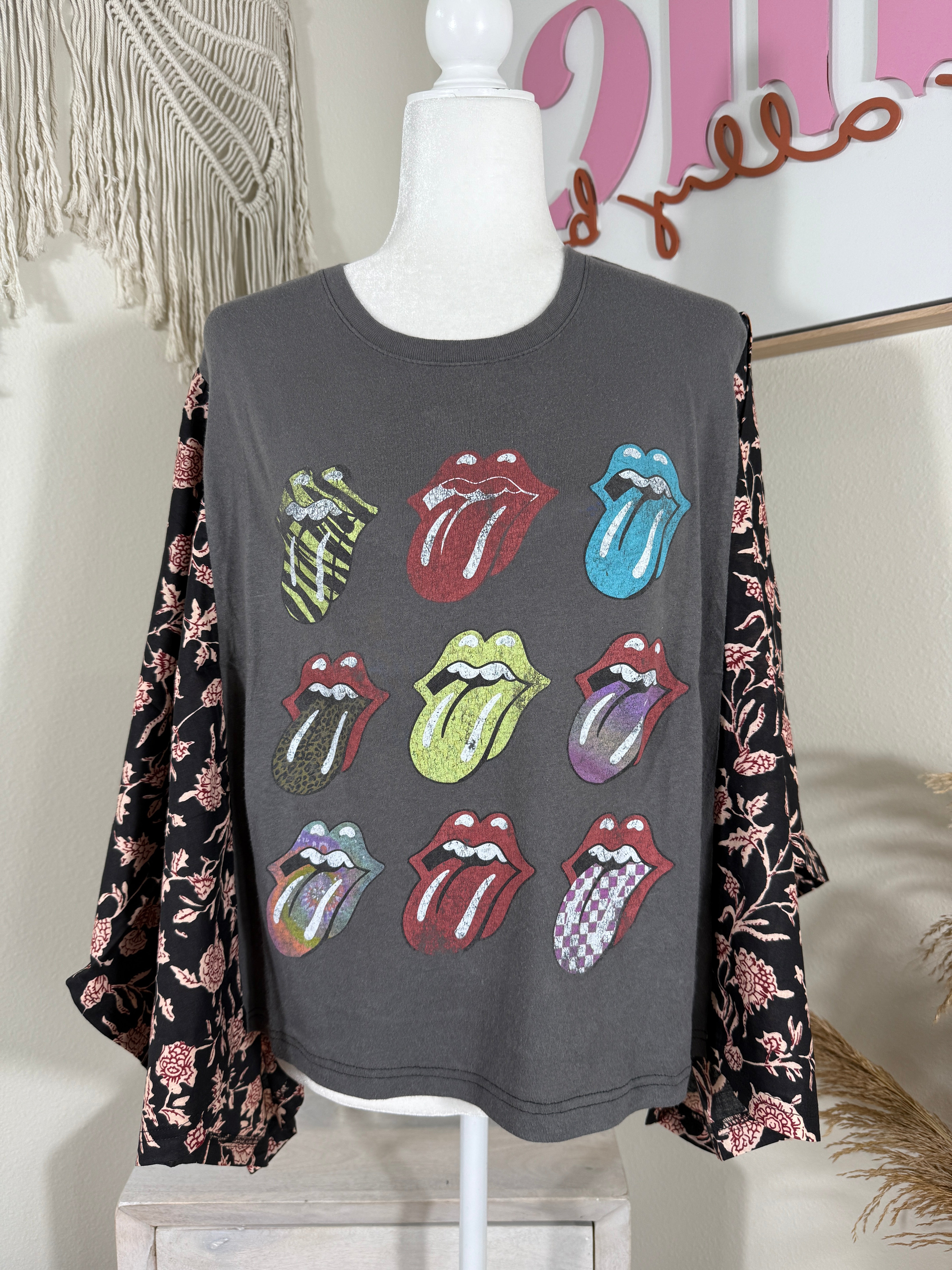 The Rolling Stones Mix & Match Tee Grey Floral