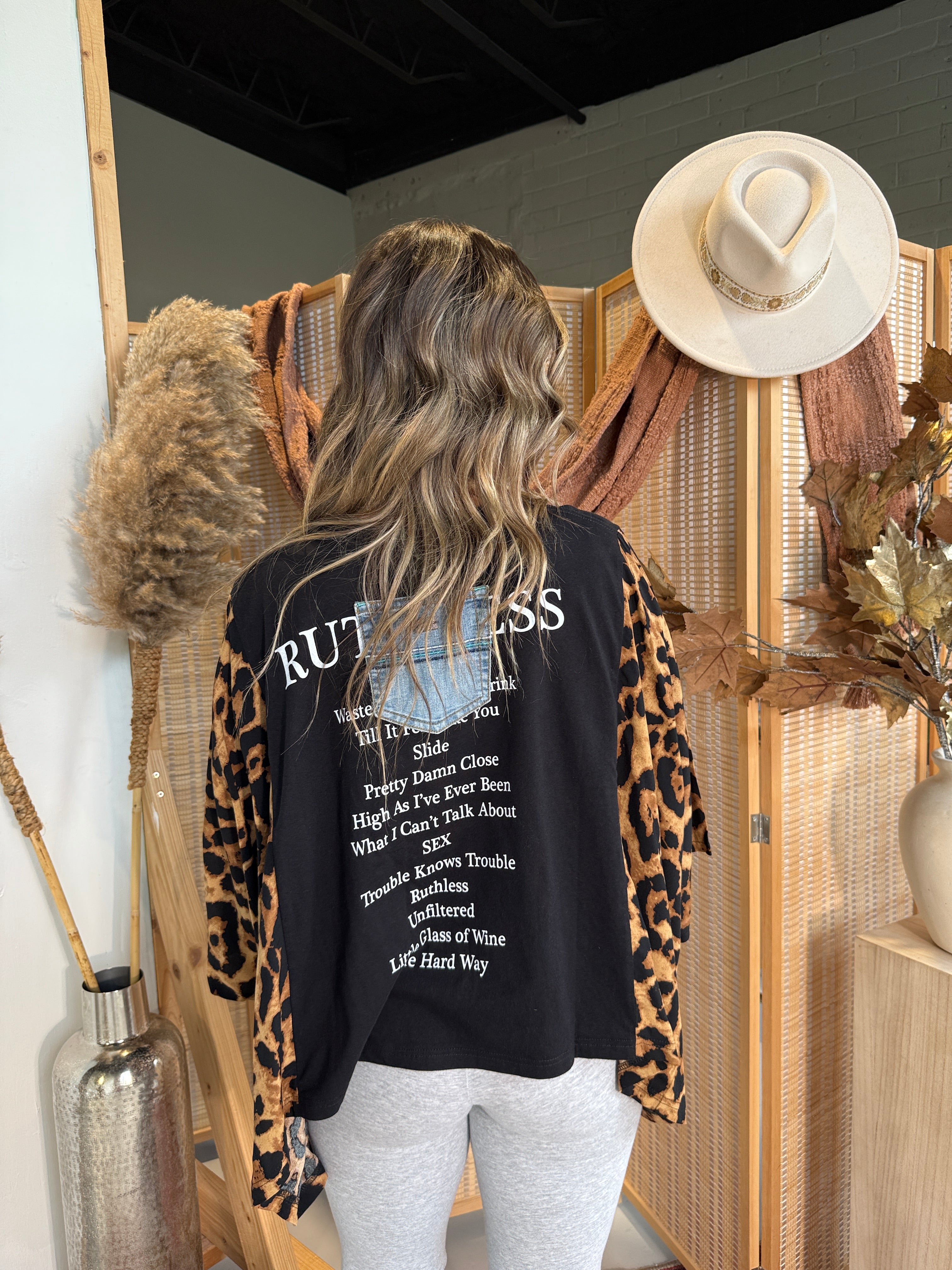 Gary Allan Mix & Match Tee Black Cheetah