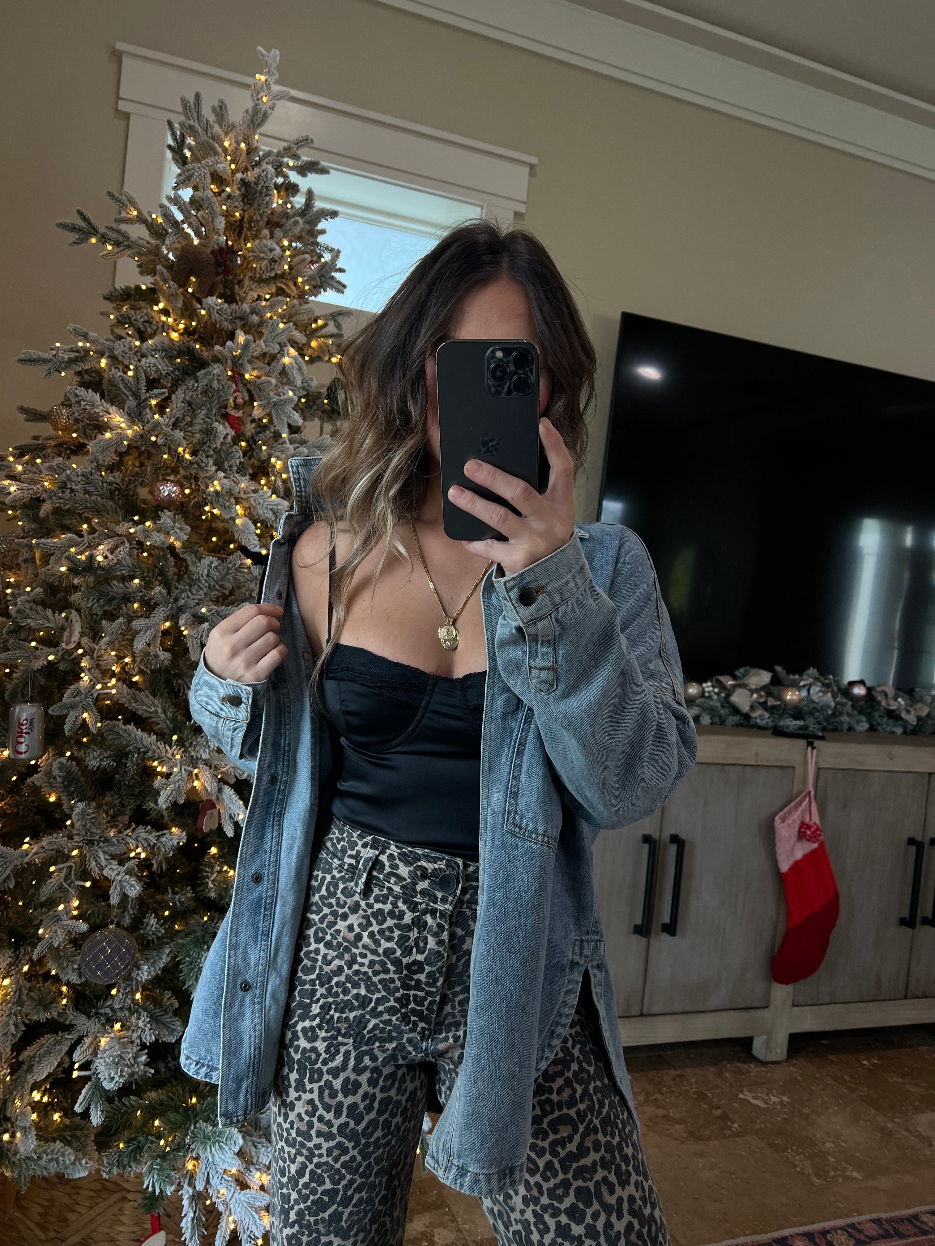 New Years Trip Satin Mini Top Black