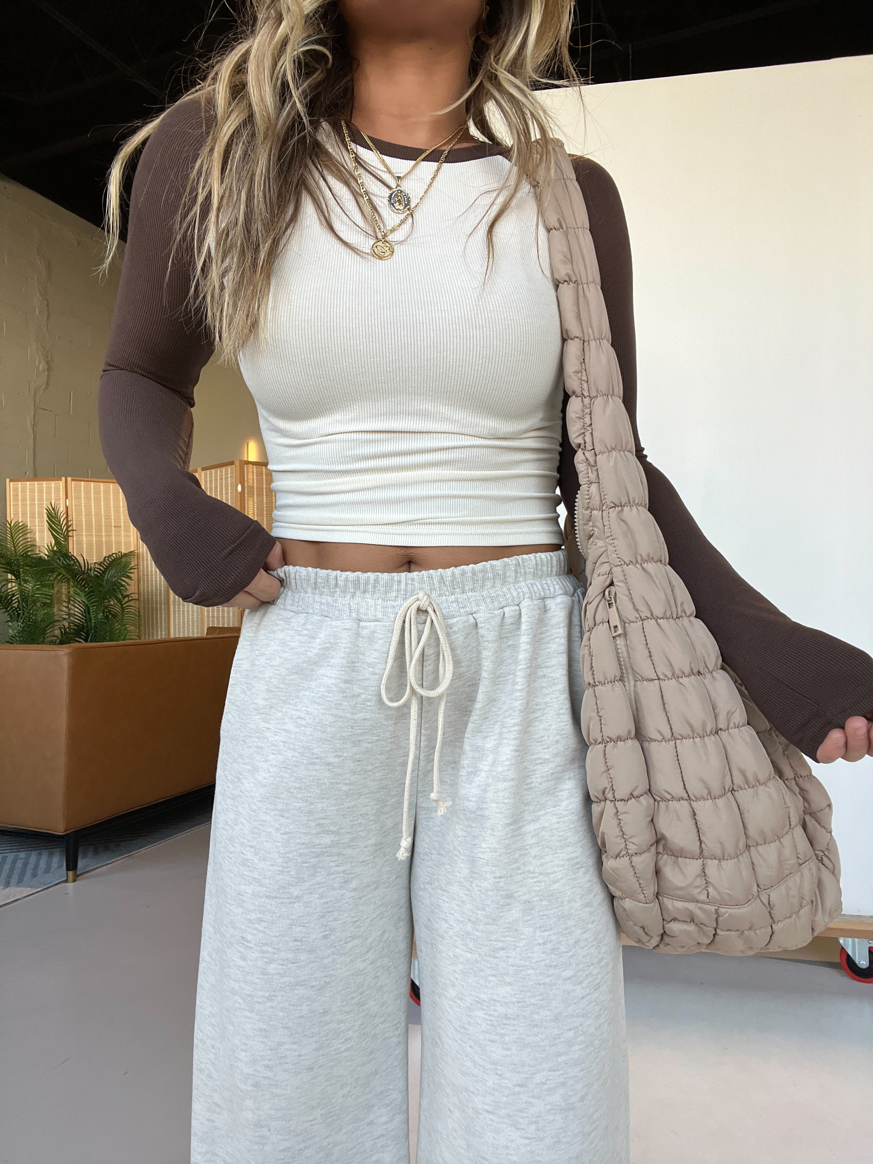 Ball Game Fitted Long Sleeve Brown