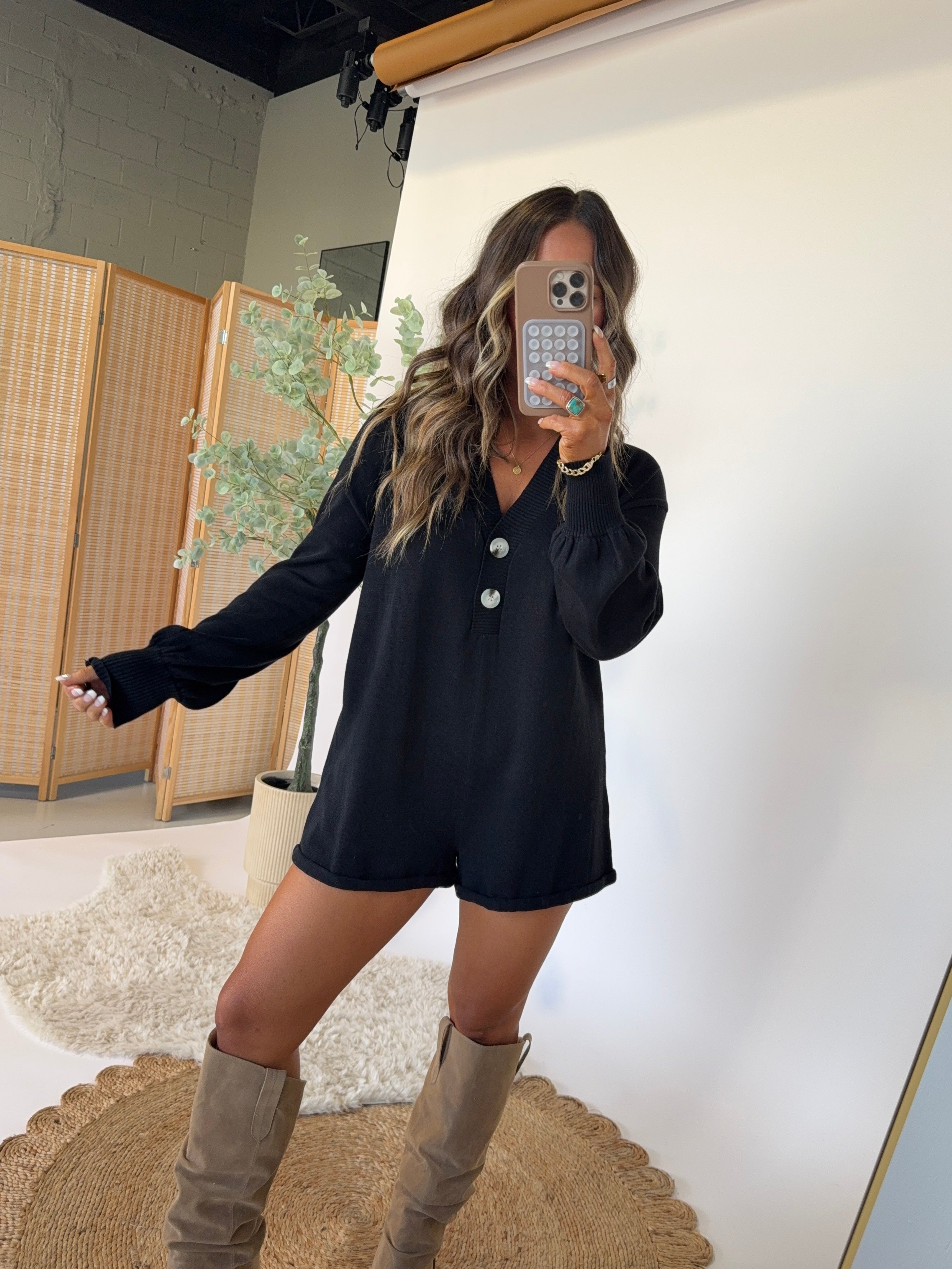 Audrey Romper Black