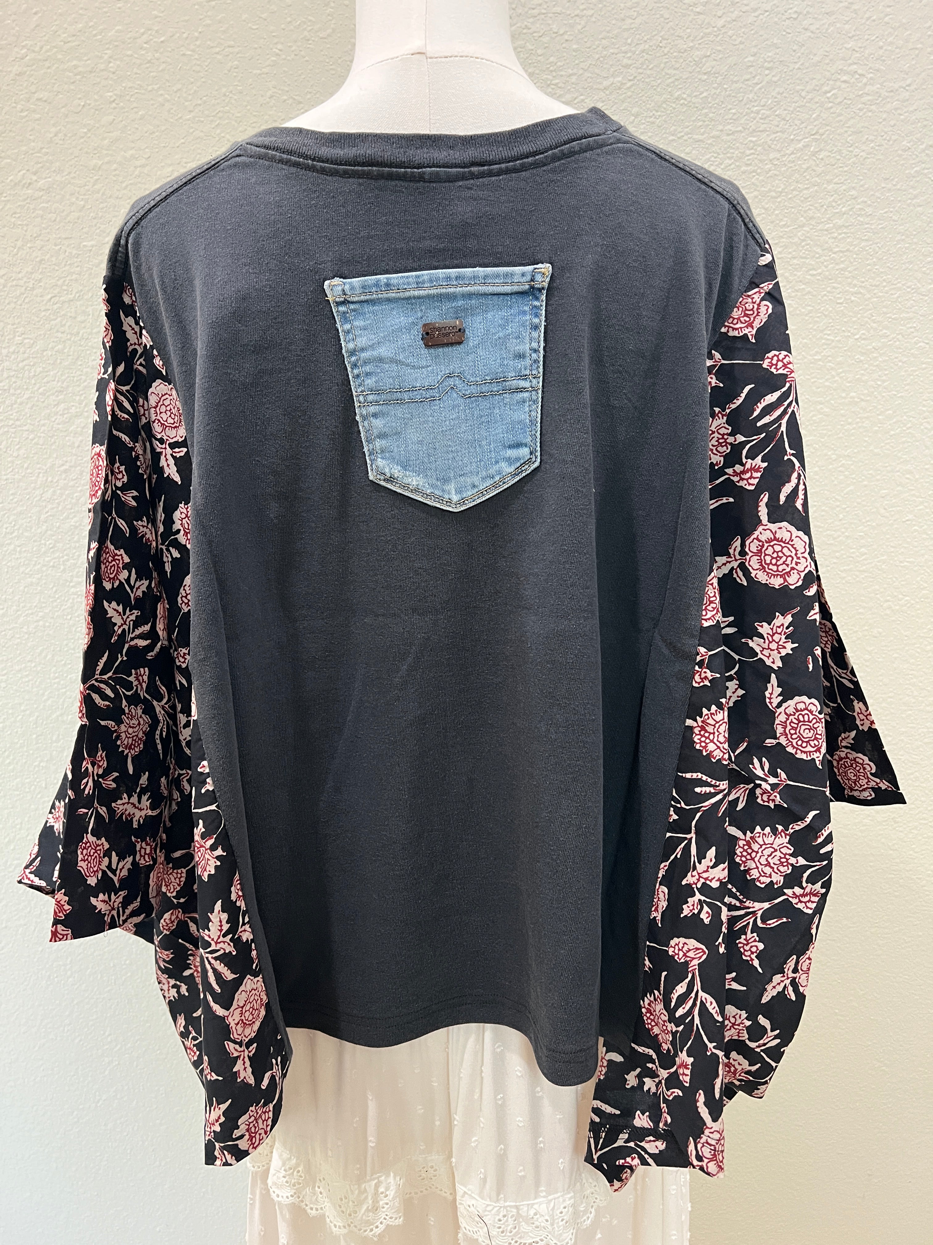 Johnny Cash Mix & Match Tee Grey Floral