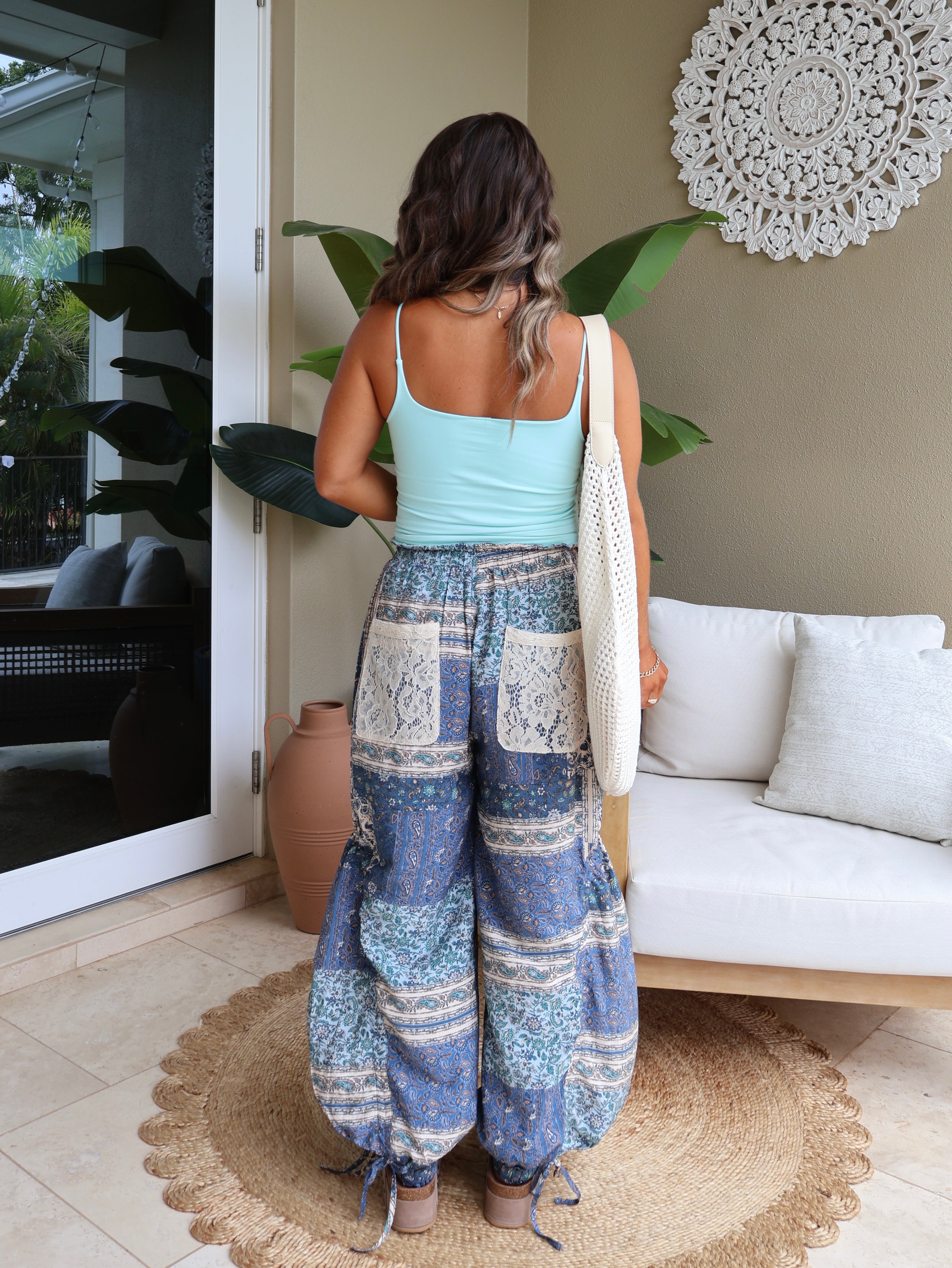 Soft Spoken Paisley Lounge Pants Blue Multi