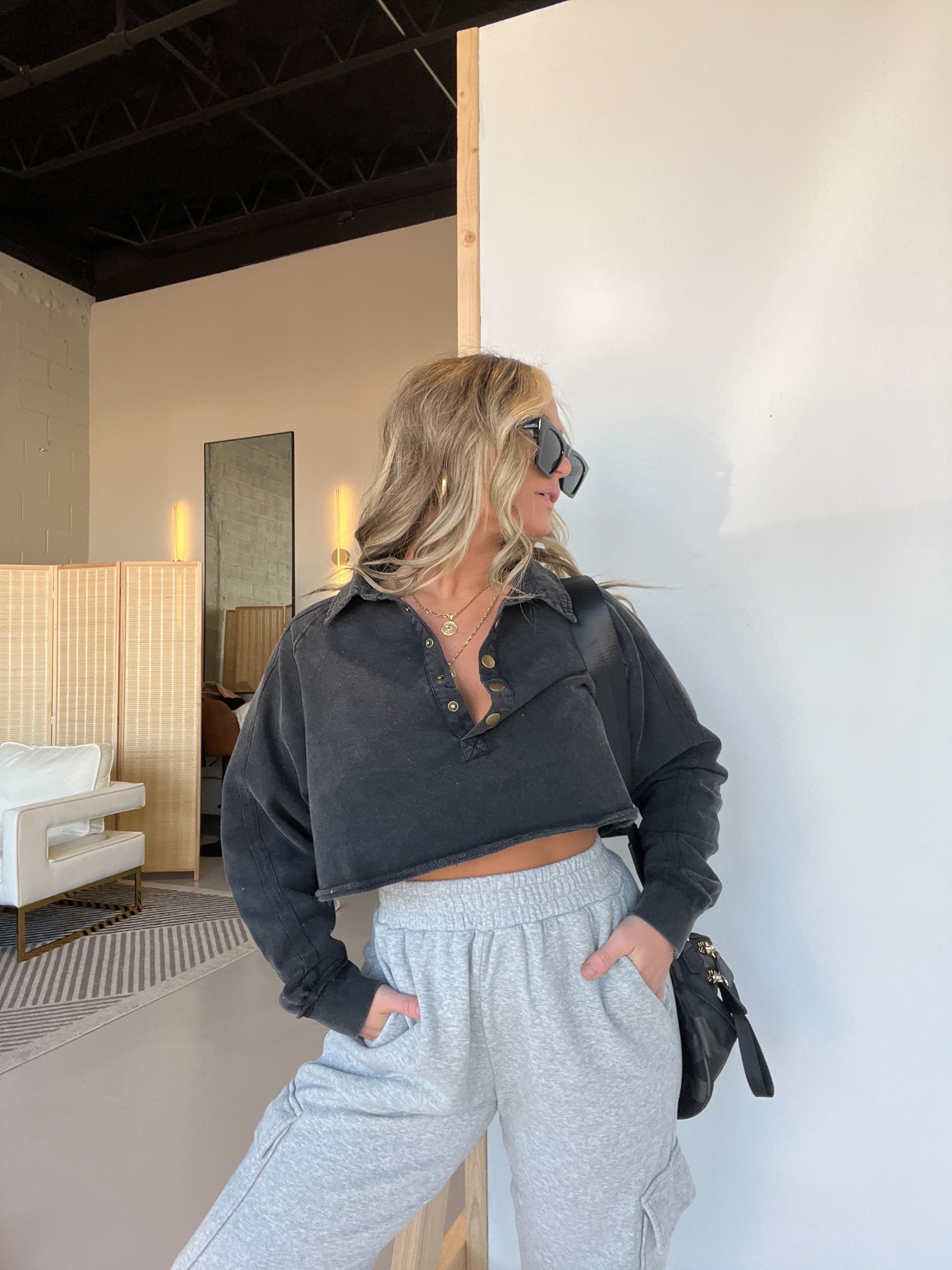 FP Dupe Cropped Sweatshirt Black