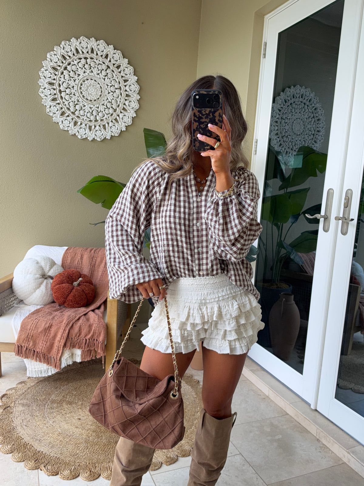 Charlotte Ruffle Mini Skort Cream