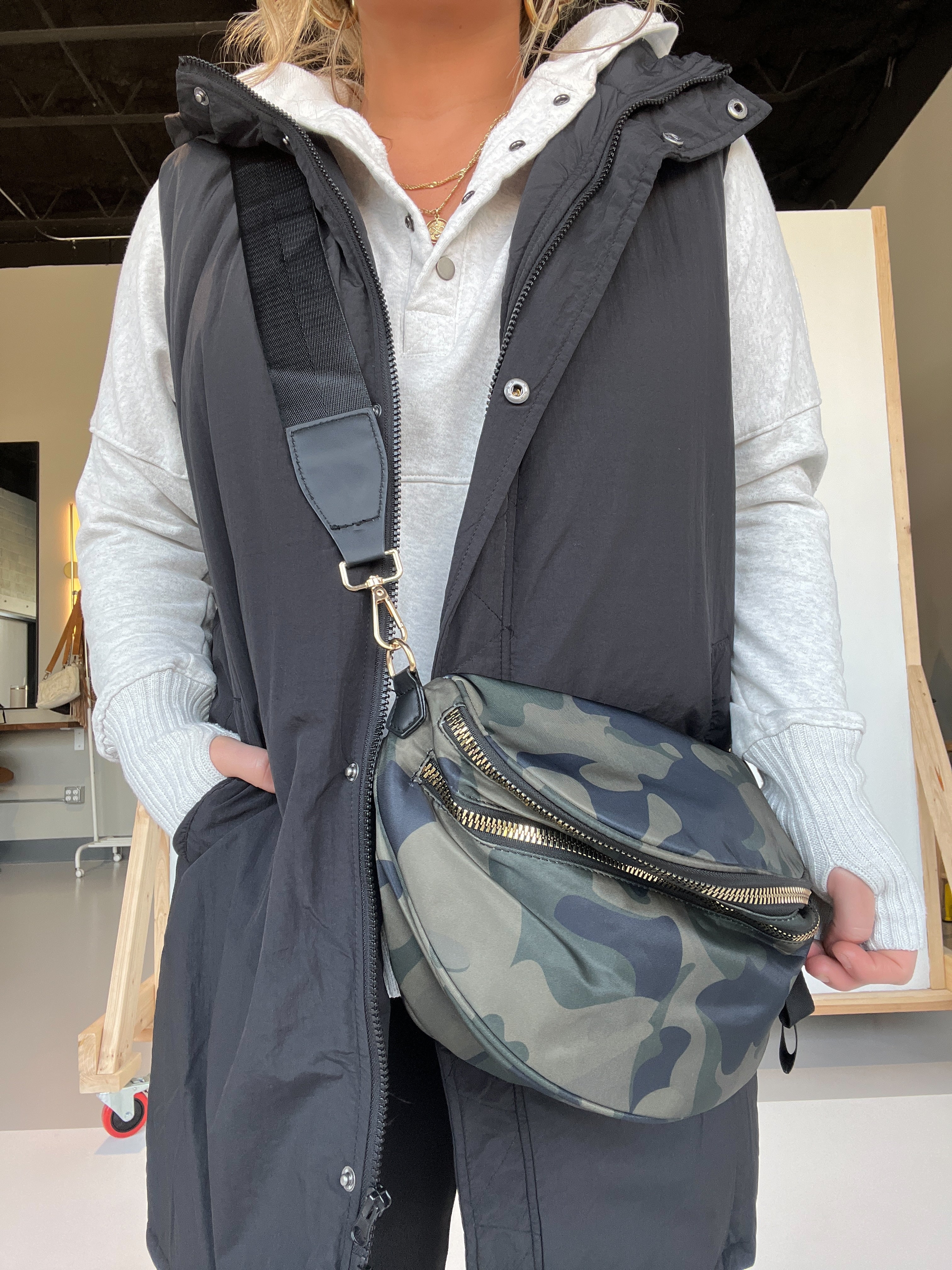 Oversized Camo Belt Bag