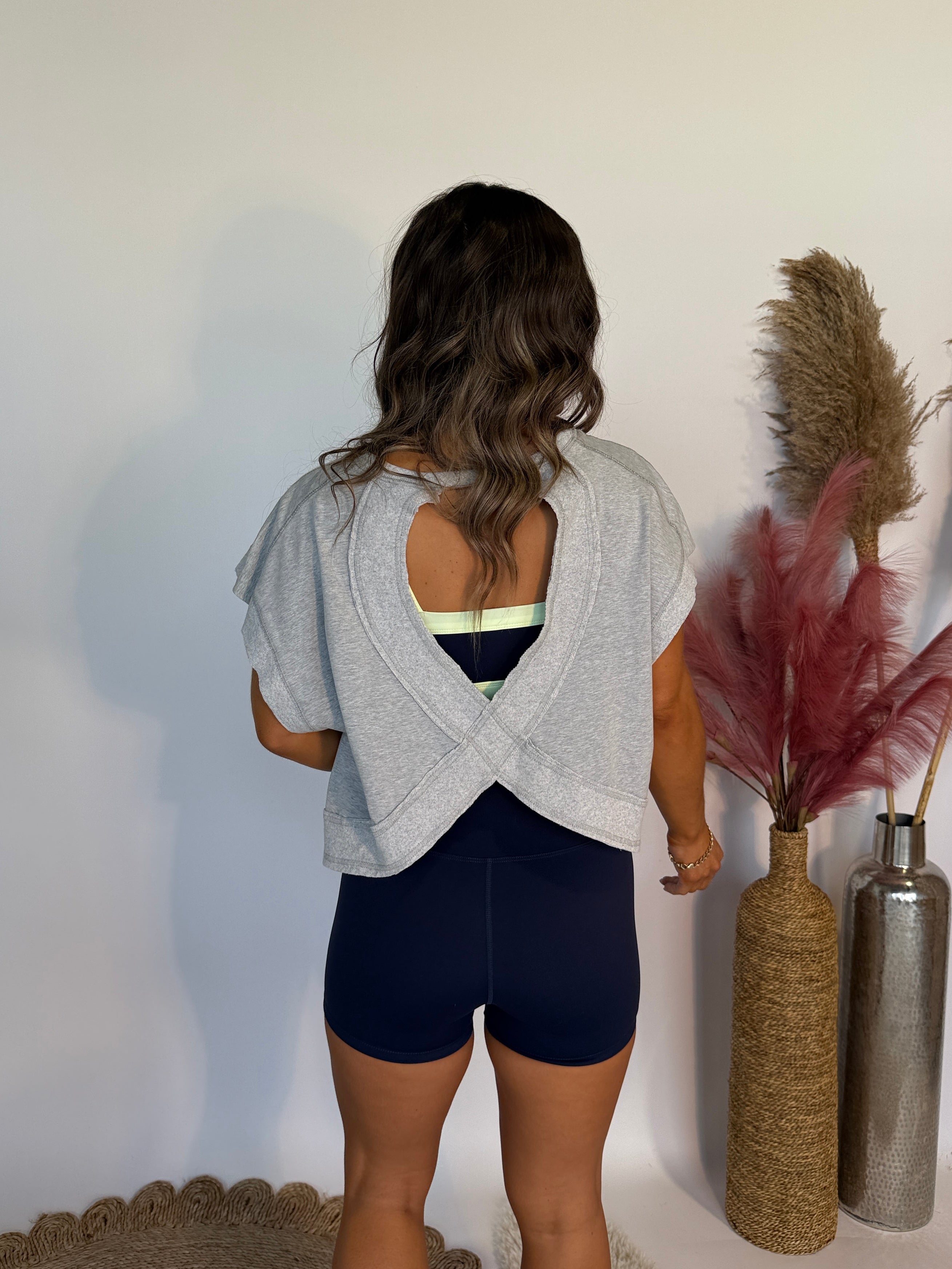 Brookie Athletic Top Heather Grey