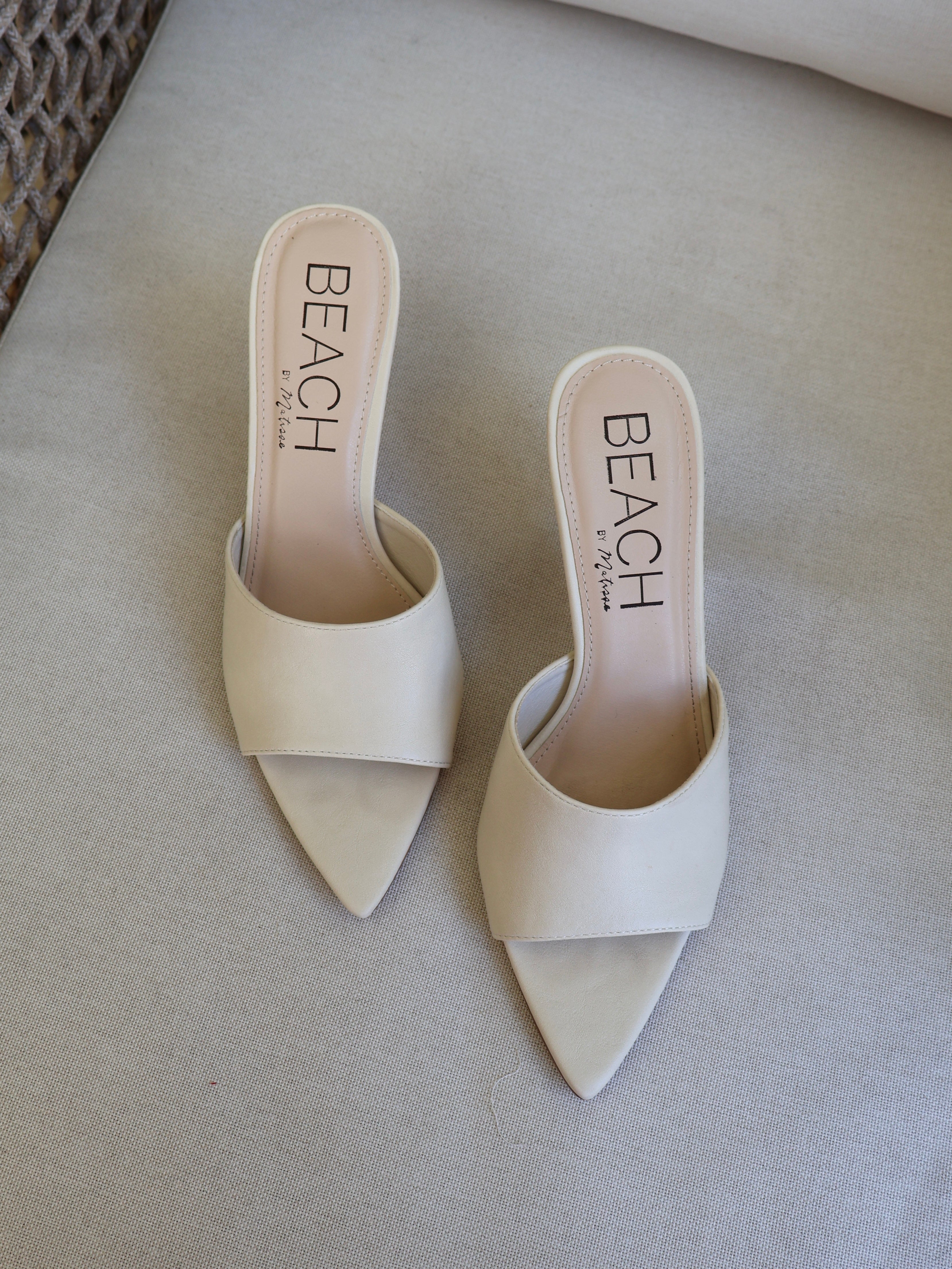 Jupiter Peep-Toe Kitten Heels Bone