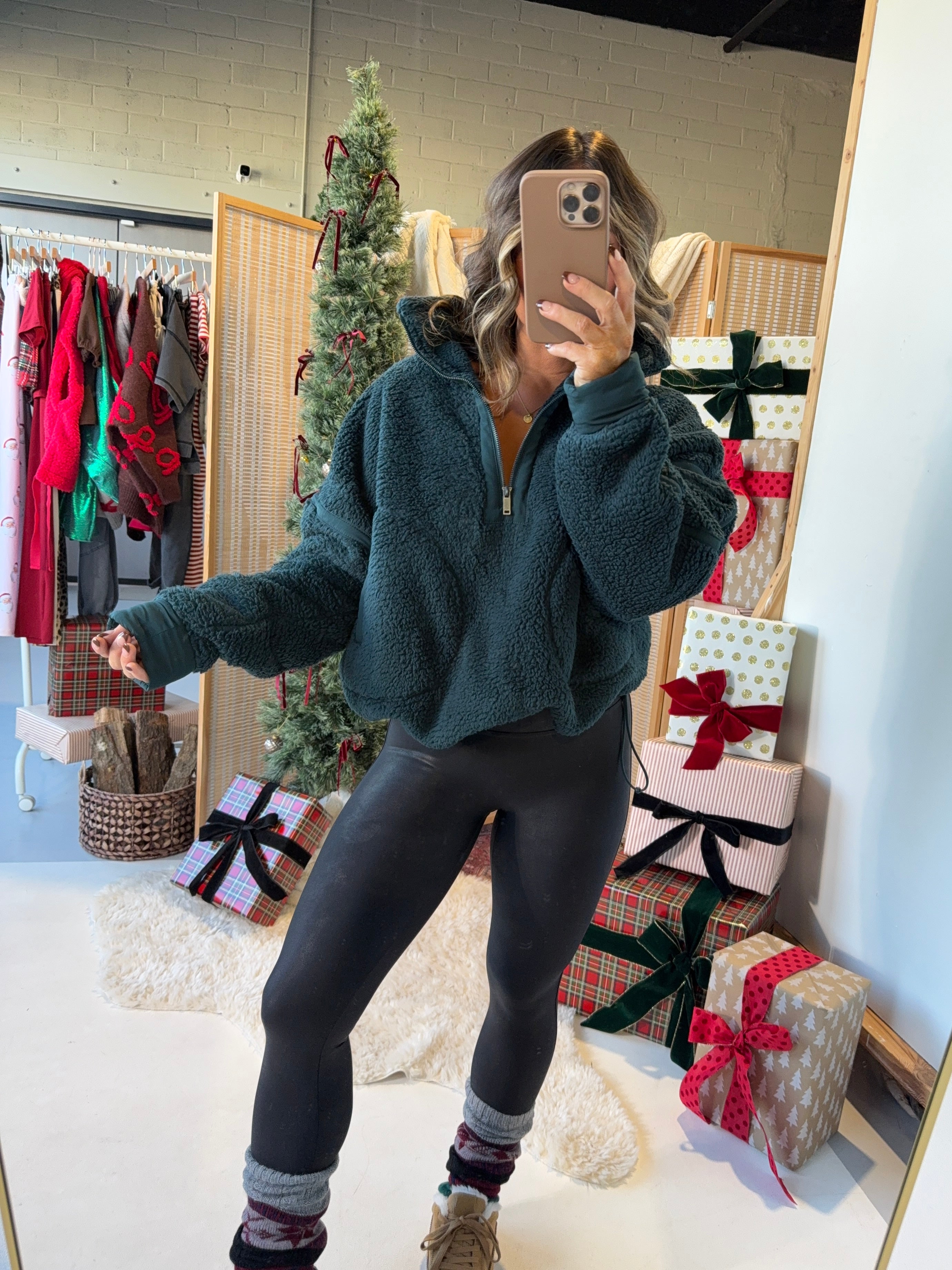 Cozy Cabin Sherpa Pullover Hunter