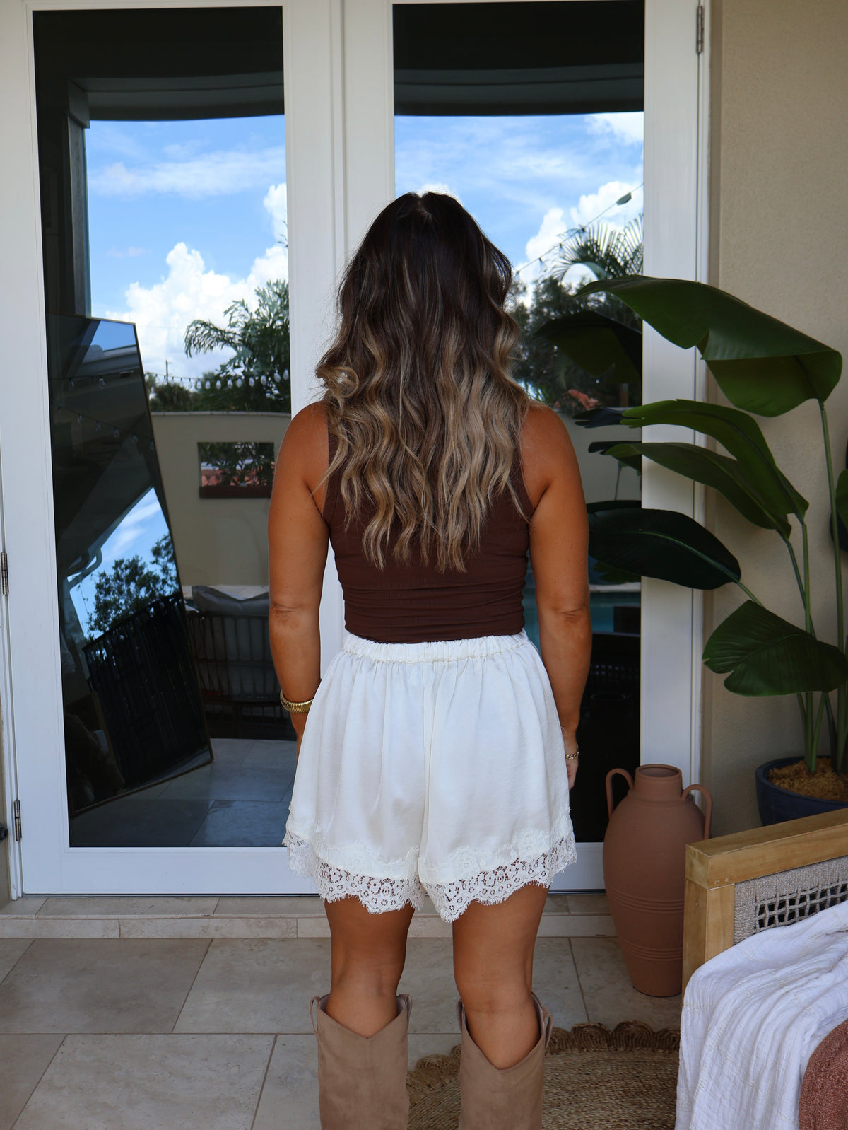 Moonlit Dreams Lace Shorts Cream