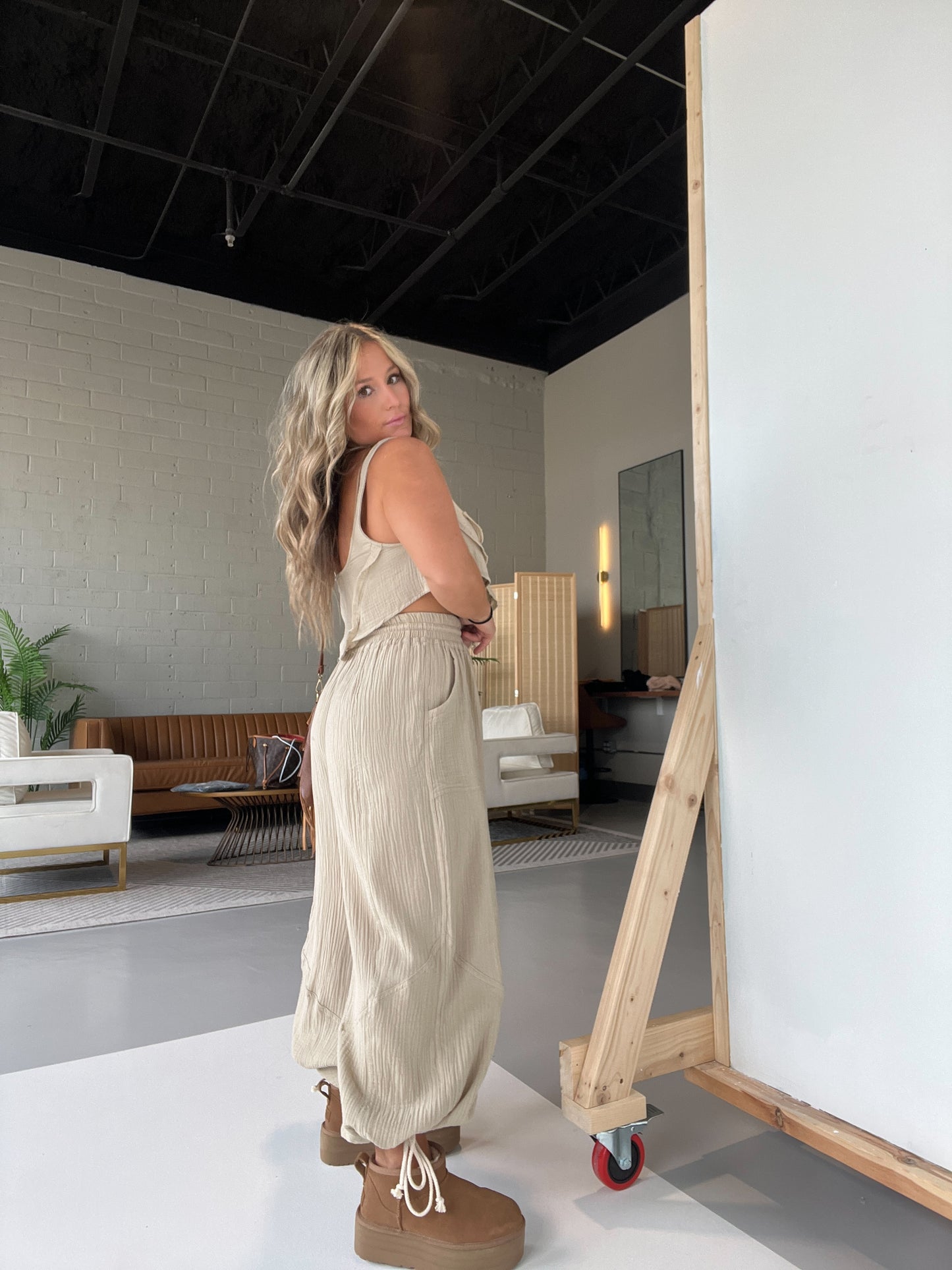 Taupe Never Ever Boho Gauze Set