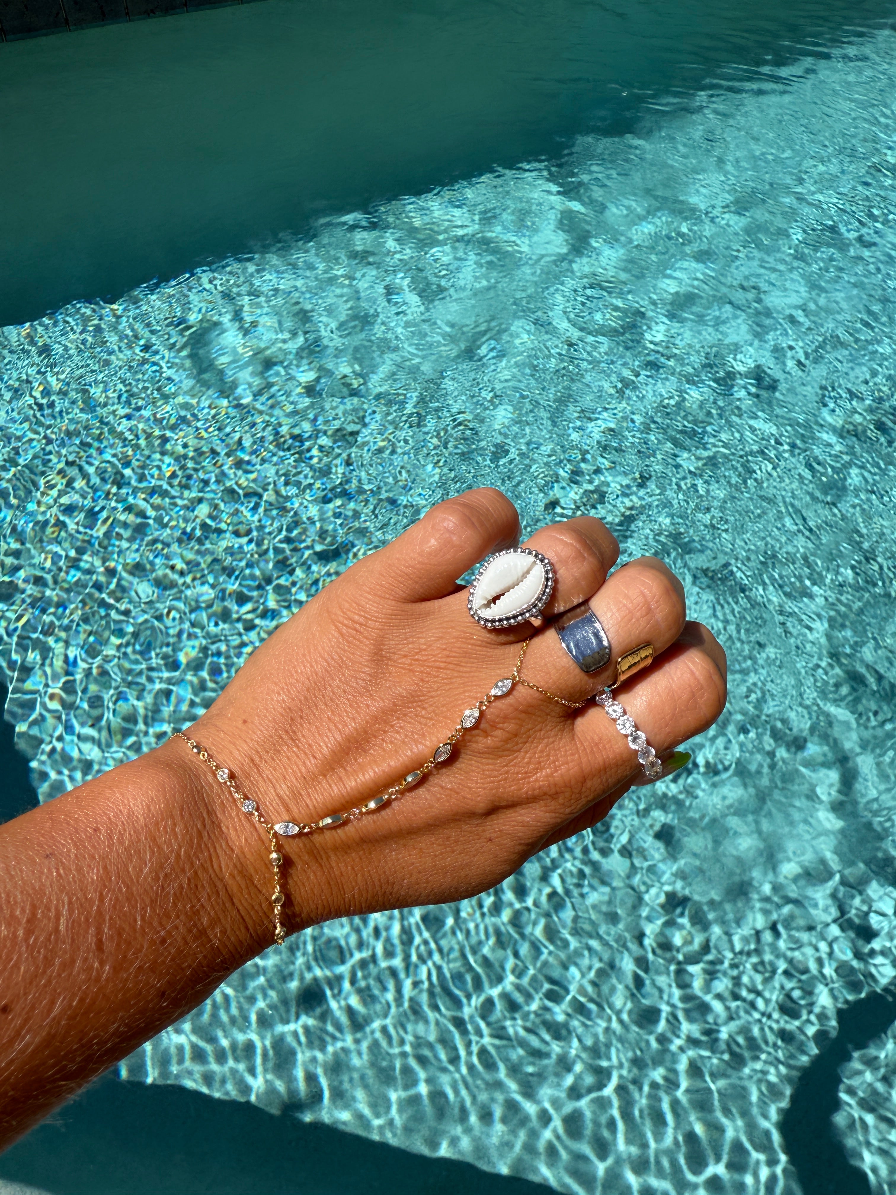 Anastasia Hand Chain Bracelet Gold