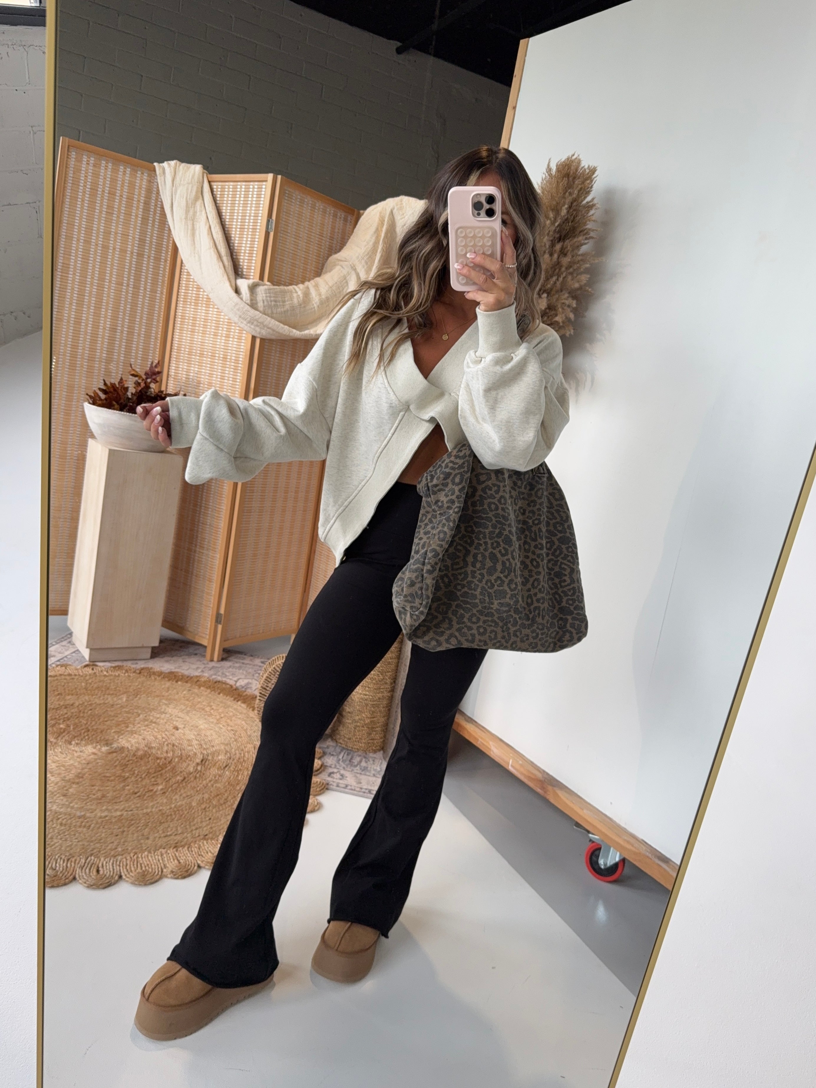 Sunday Lounge Raw Hem Flares Black