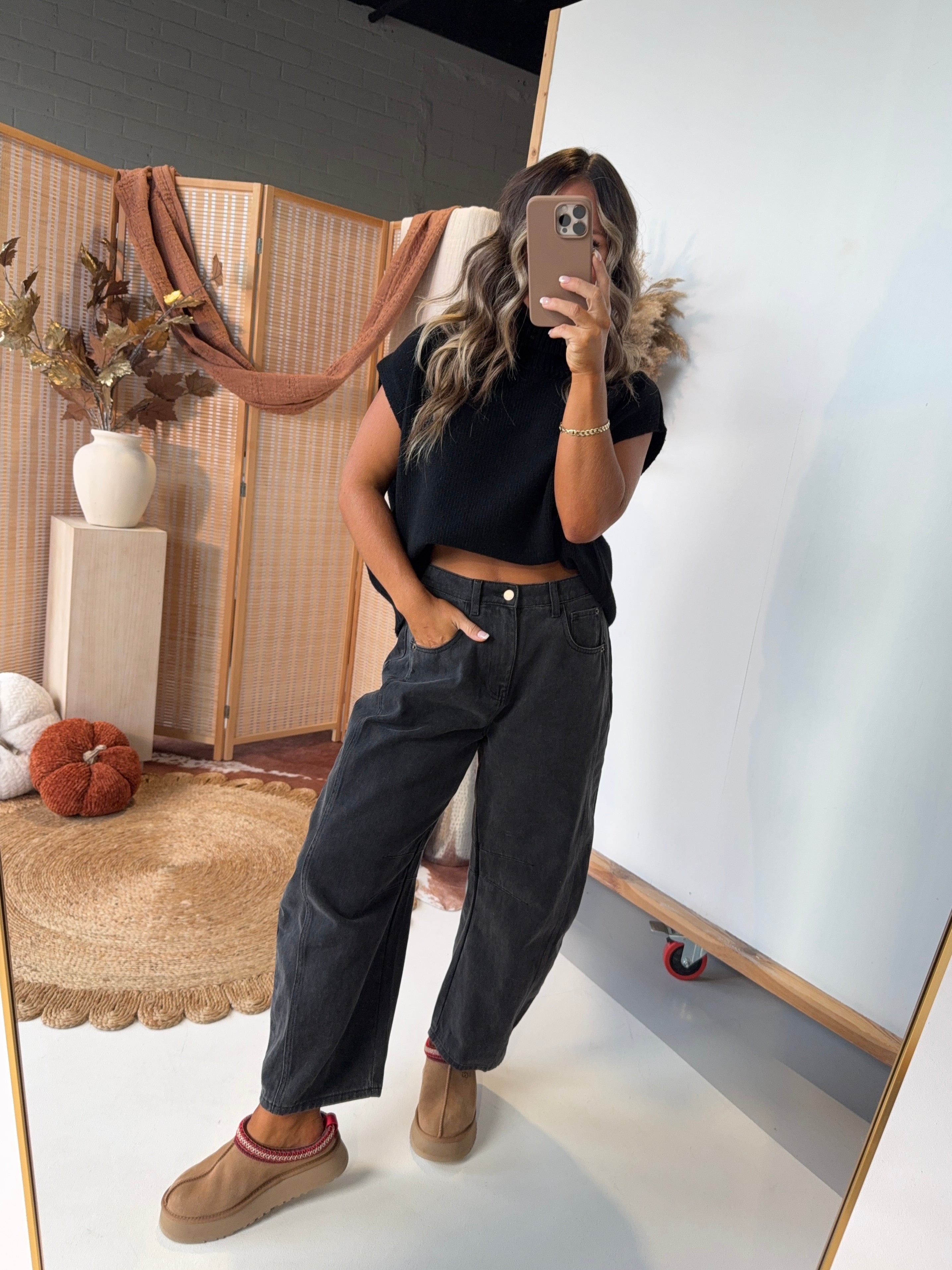 Thankful Threads Sweater Top Black