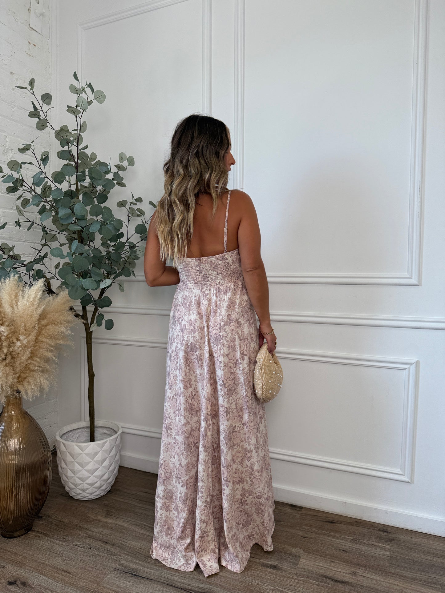 Bloom For You Floral Maxi Dress Light Blush