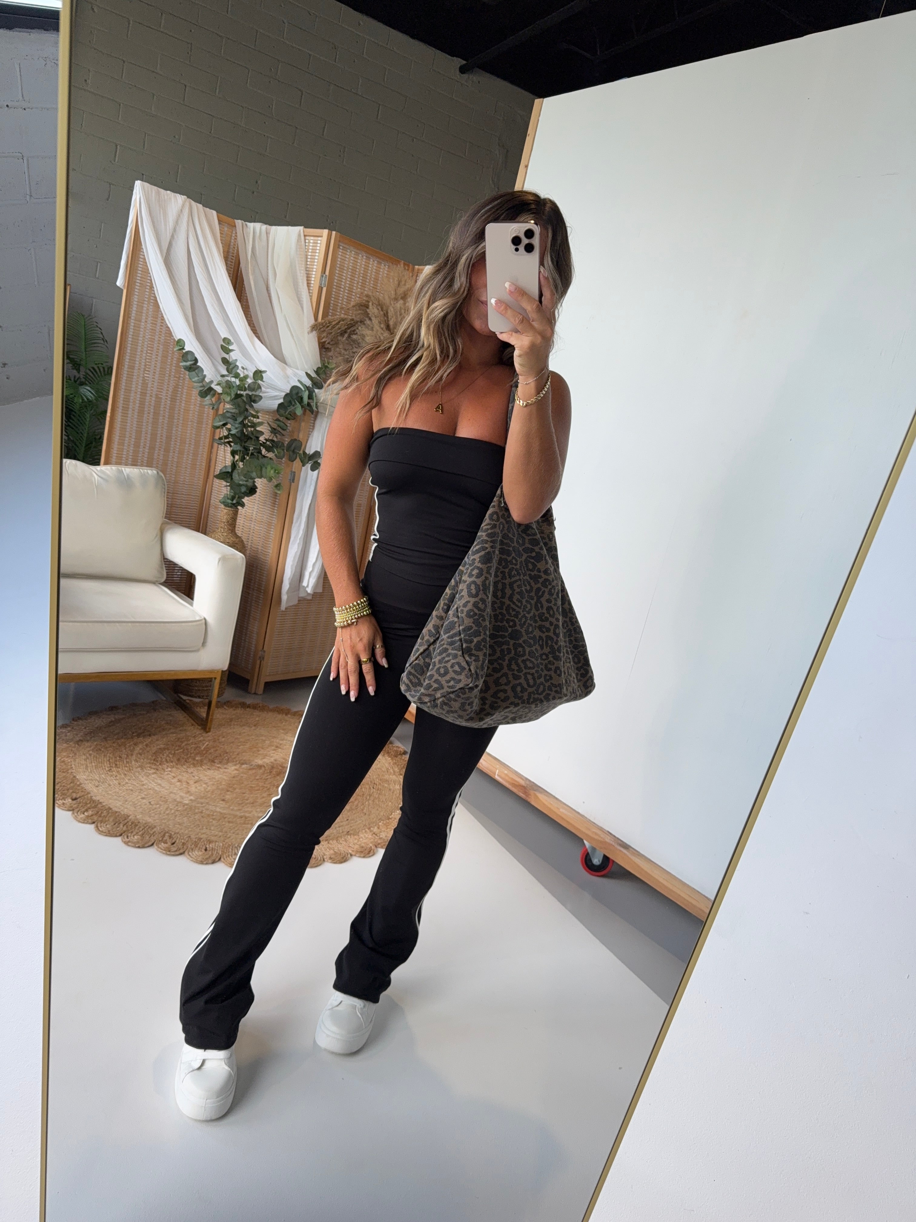 Zenni Piped Lounge Pants Set Black