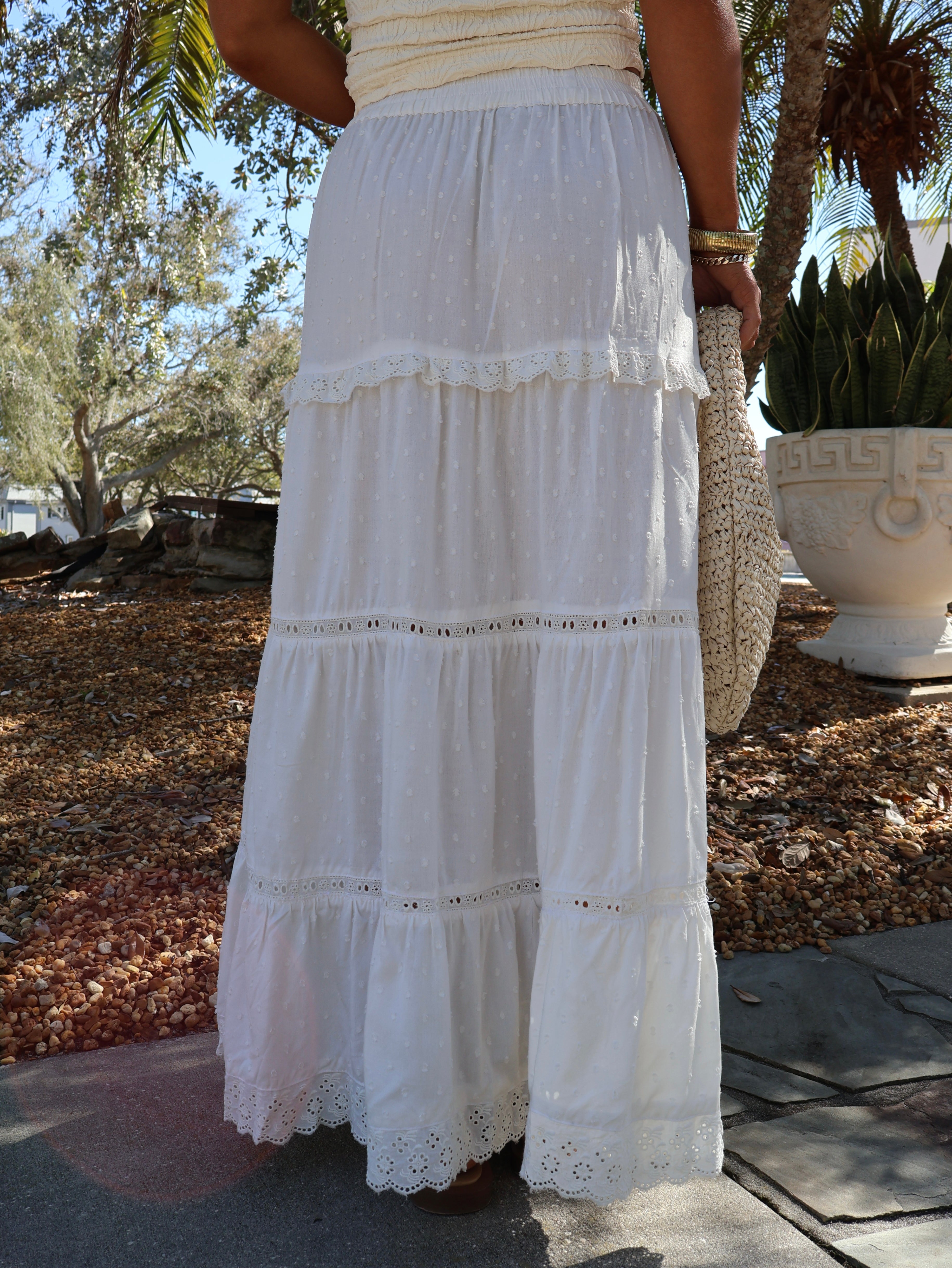 Make Waves Maxi Skirt Ivory