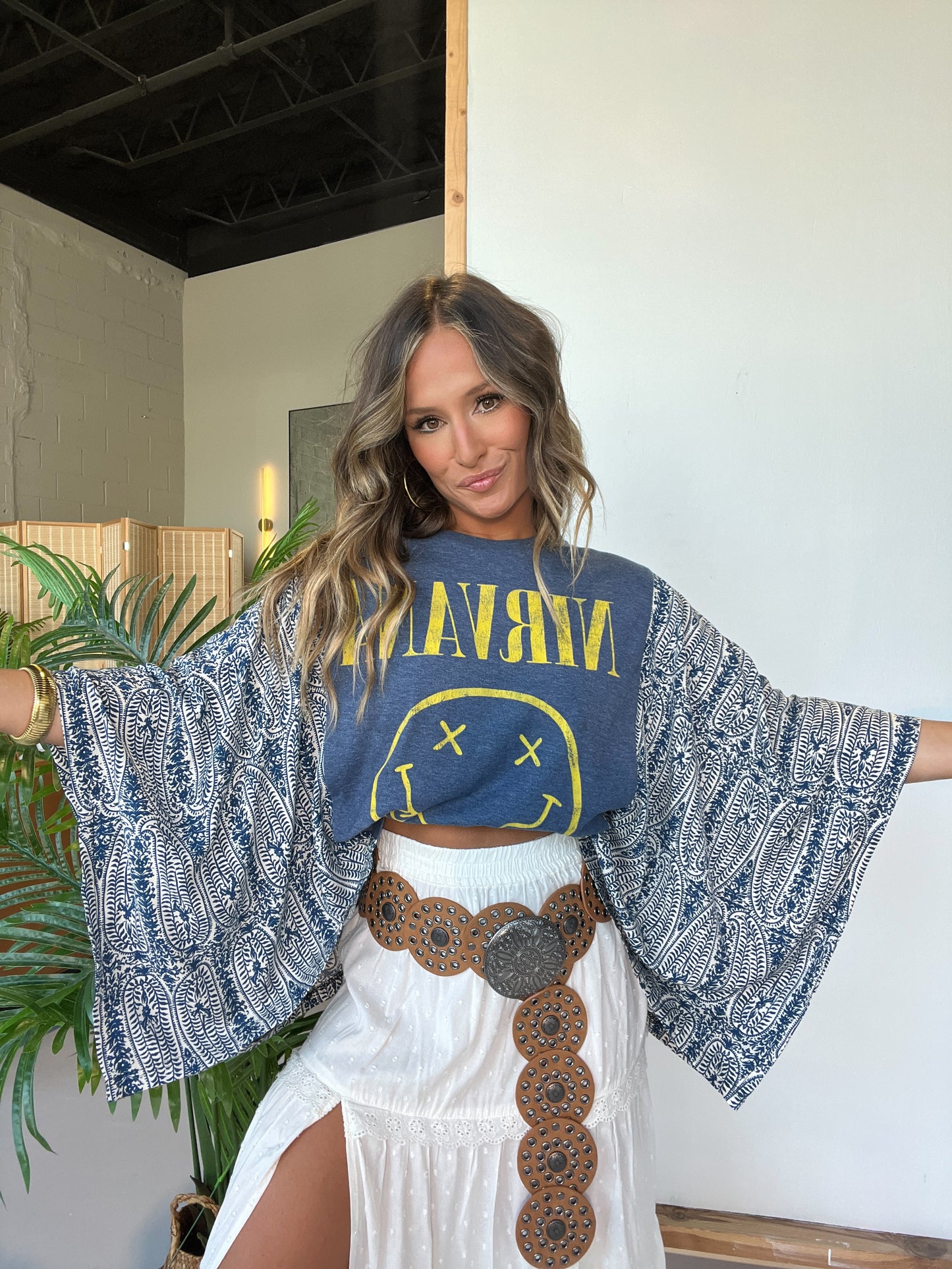 Nirvana Mix & Match Tee Blue Floral