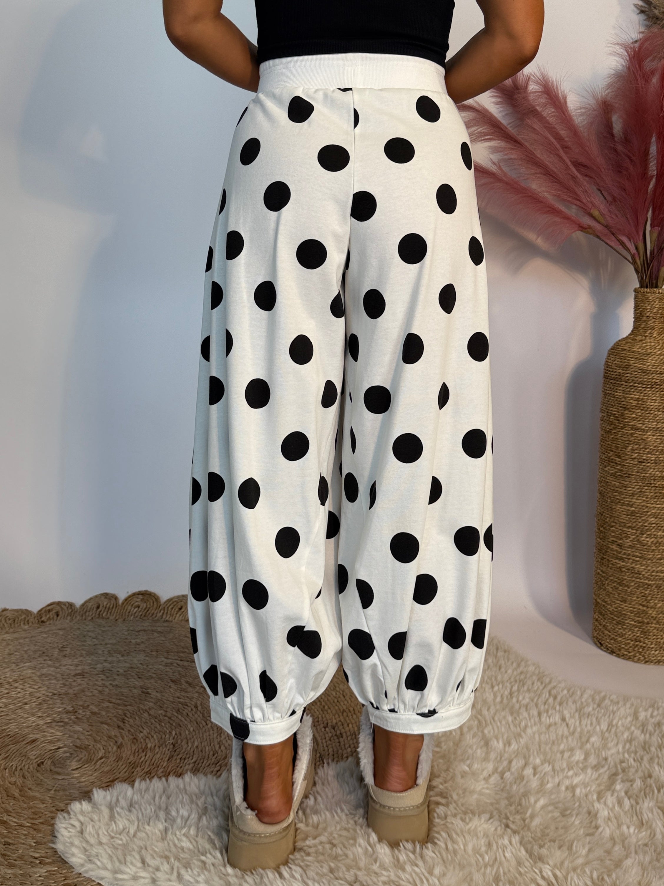 Little Lady Polka Dot Lounge Pants White