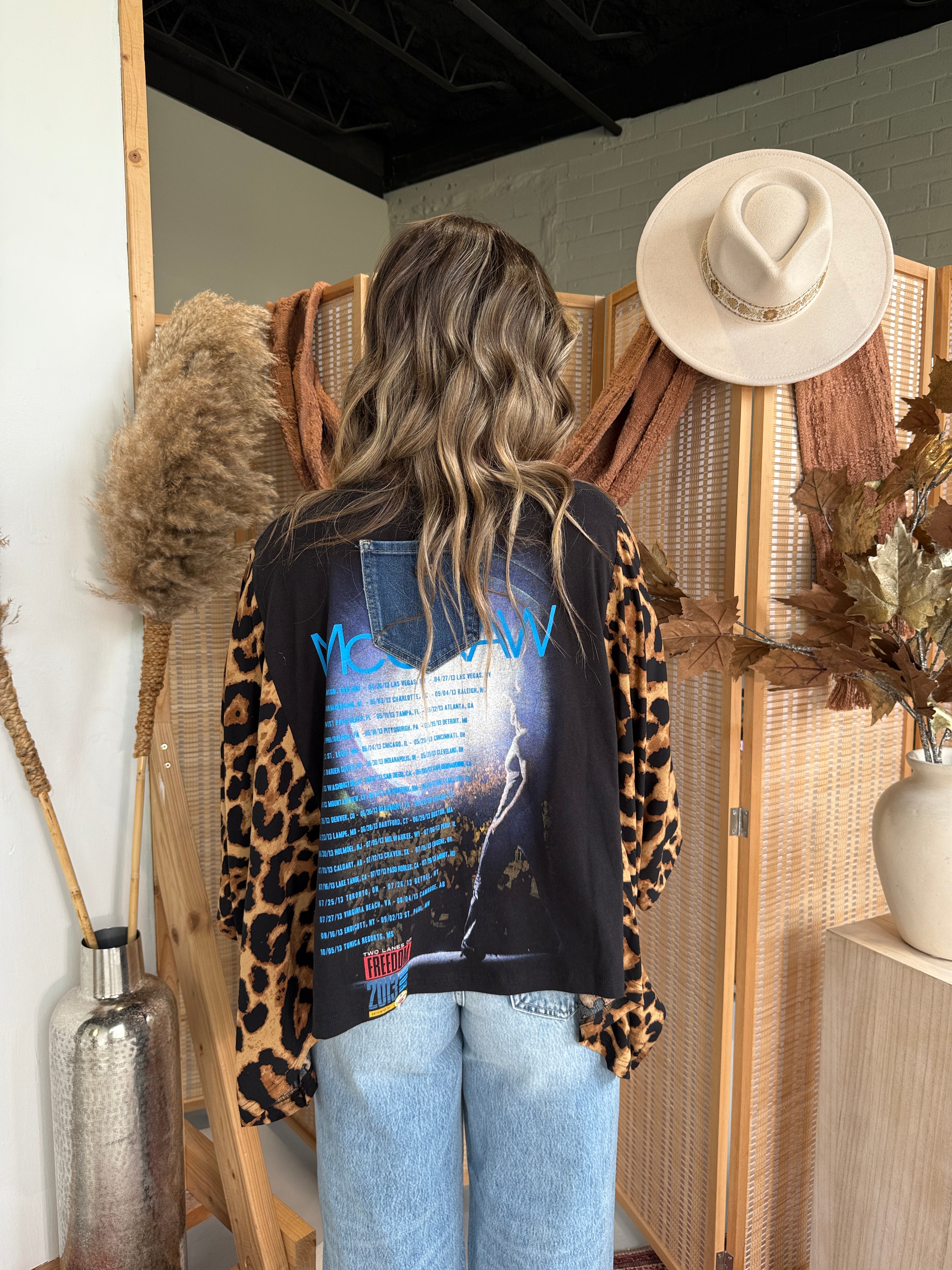 Tim McGraw Mix & Match Tee Black Cheetah