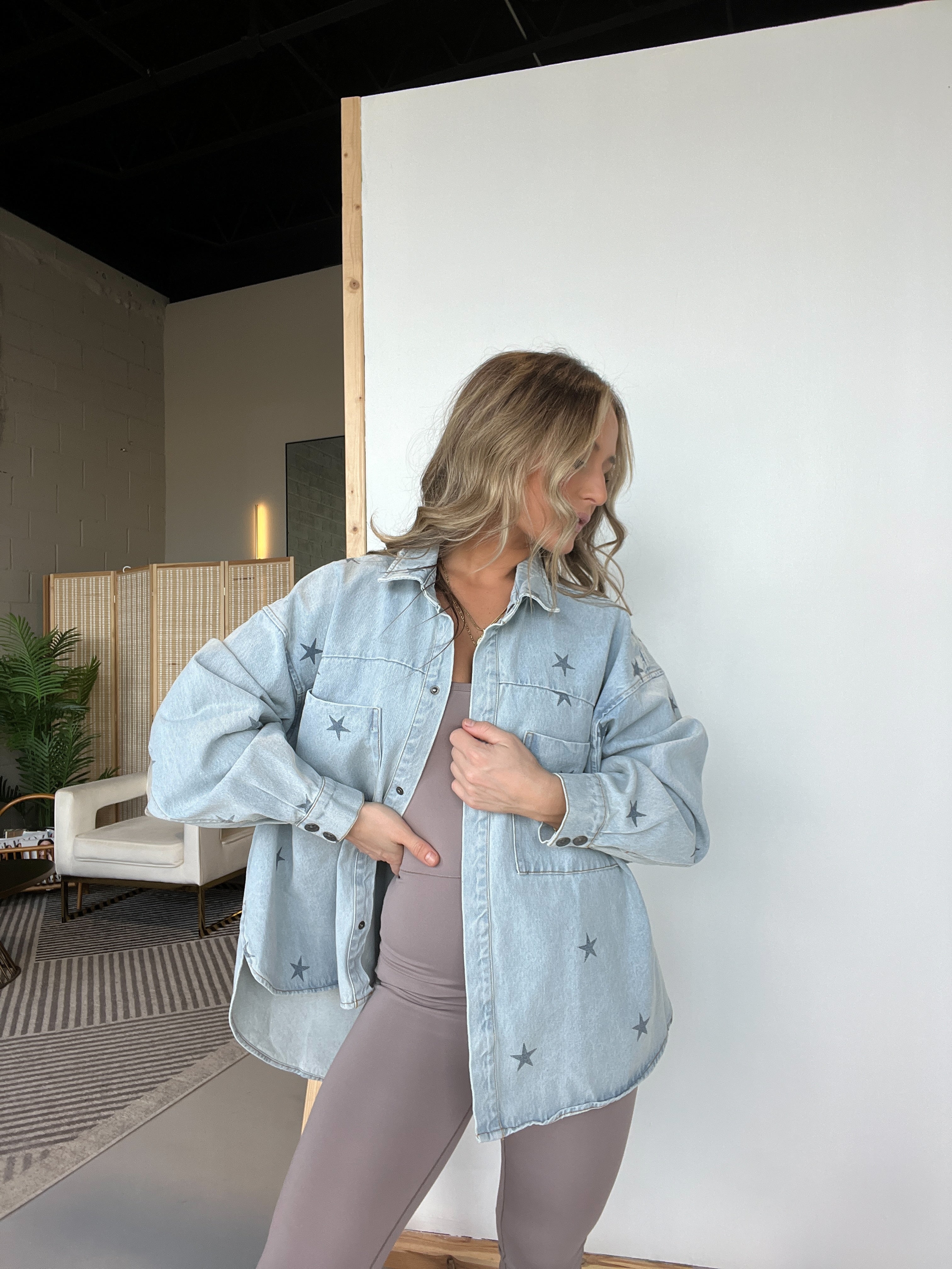Overdrive Star Print Denim Jacket