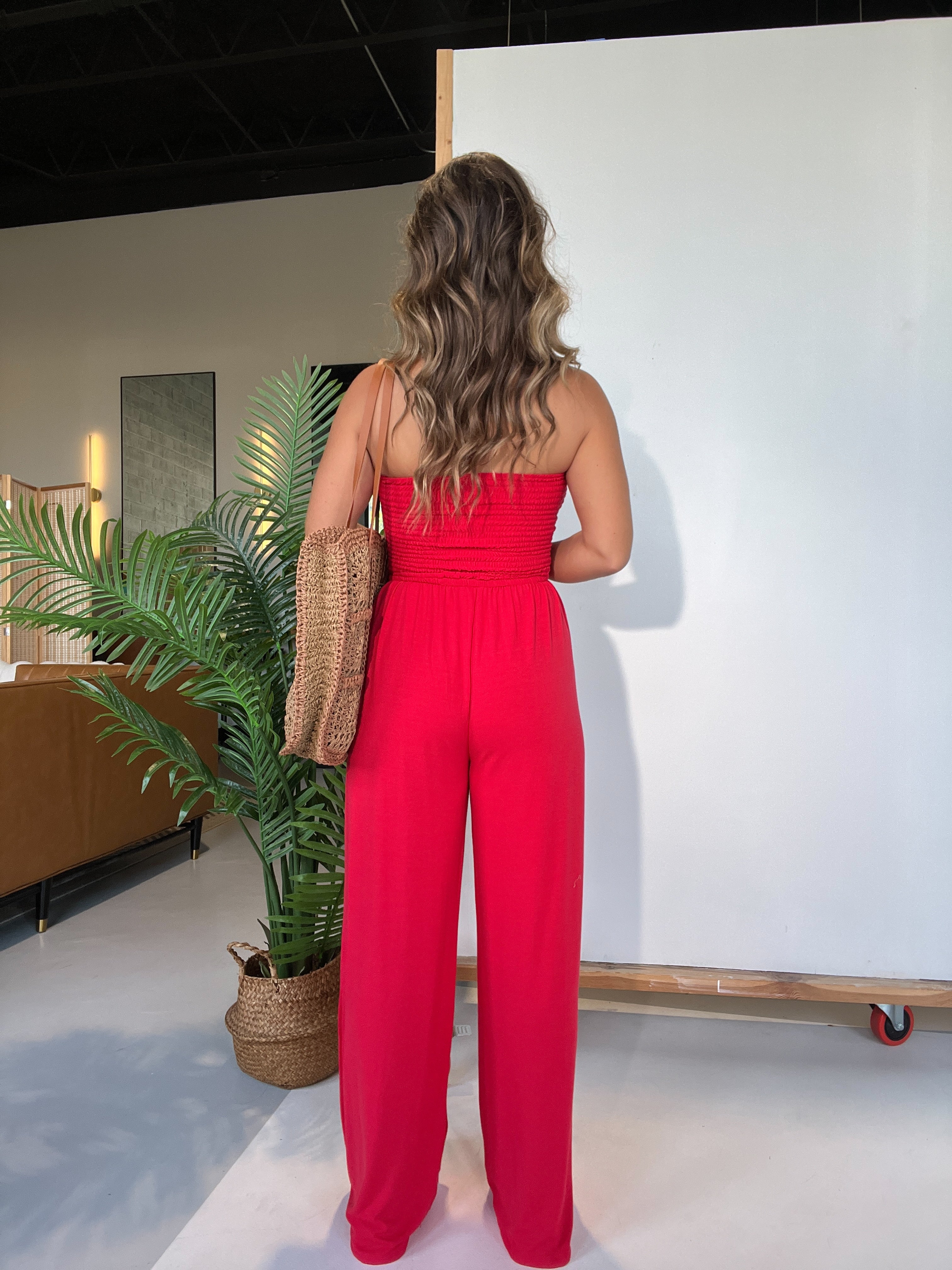 Ocean Breeze Tube Top Jumpsuit Ruby