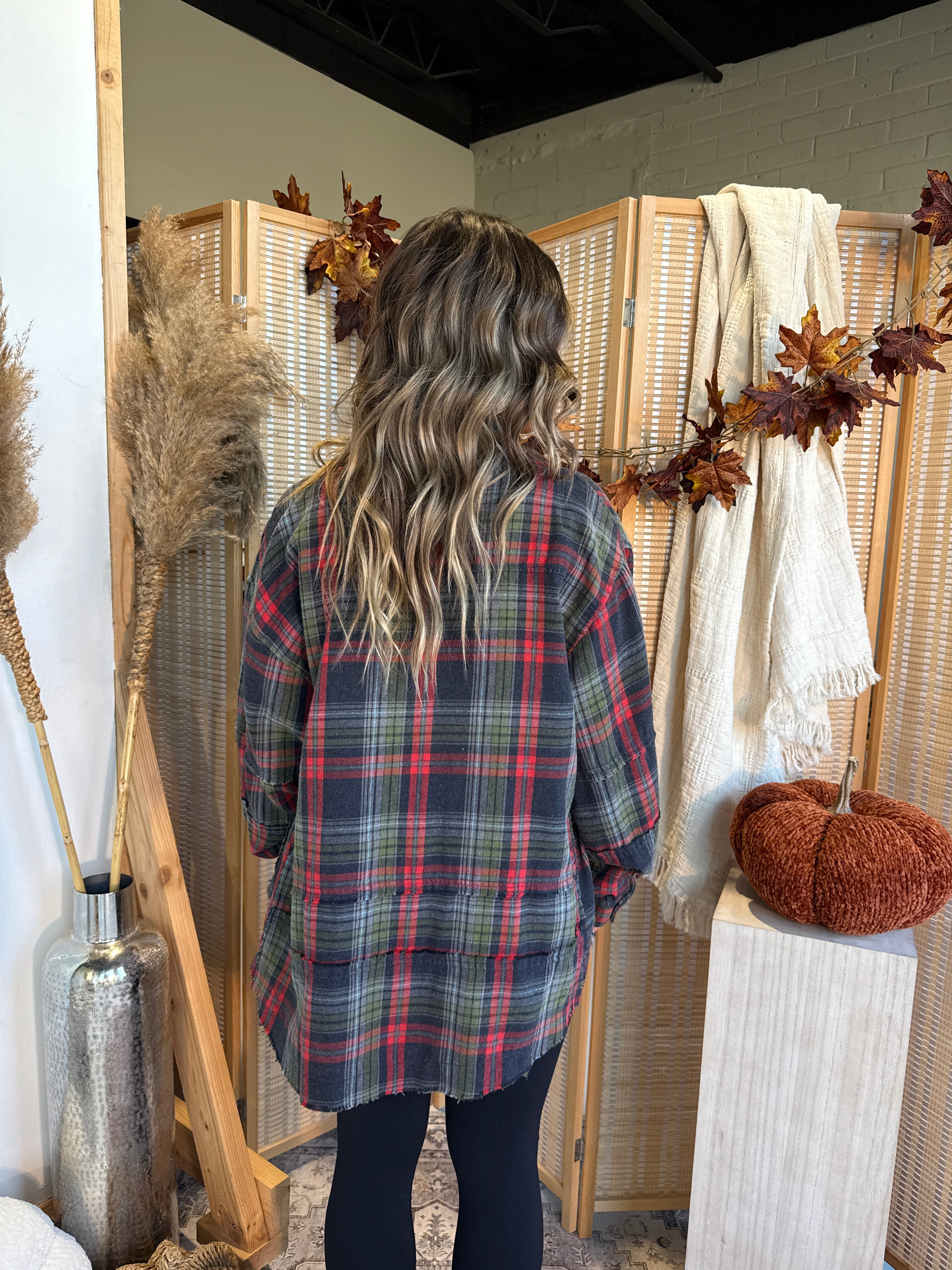 Hayride Washed Plaid Button Down Ash