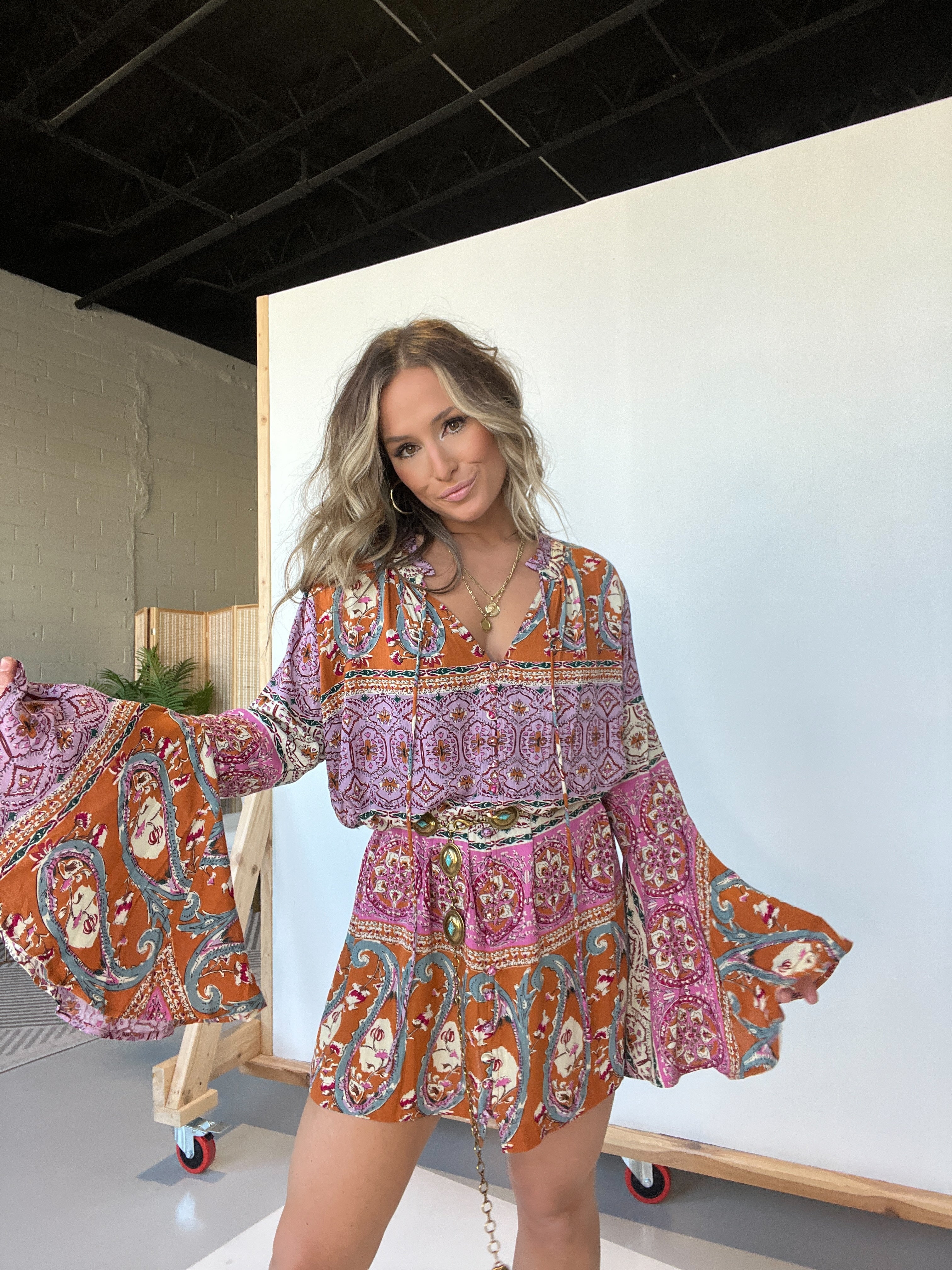 Turquoise Oval Western Chain Belt Gold