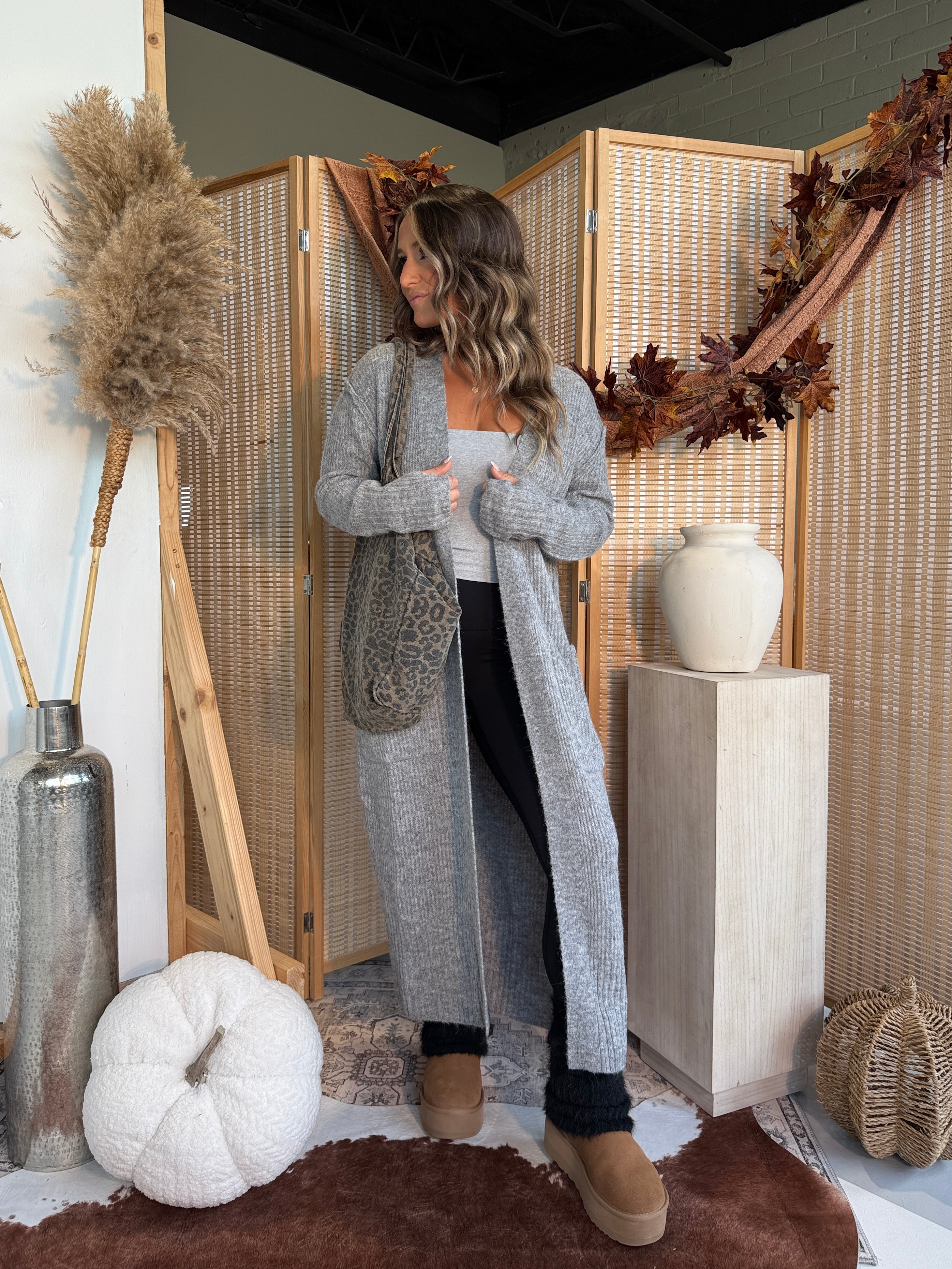 Winter Day Long Cardigan Grey
