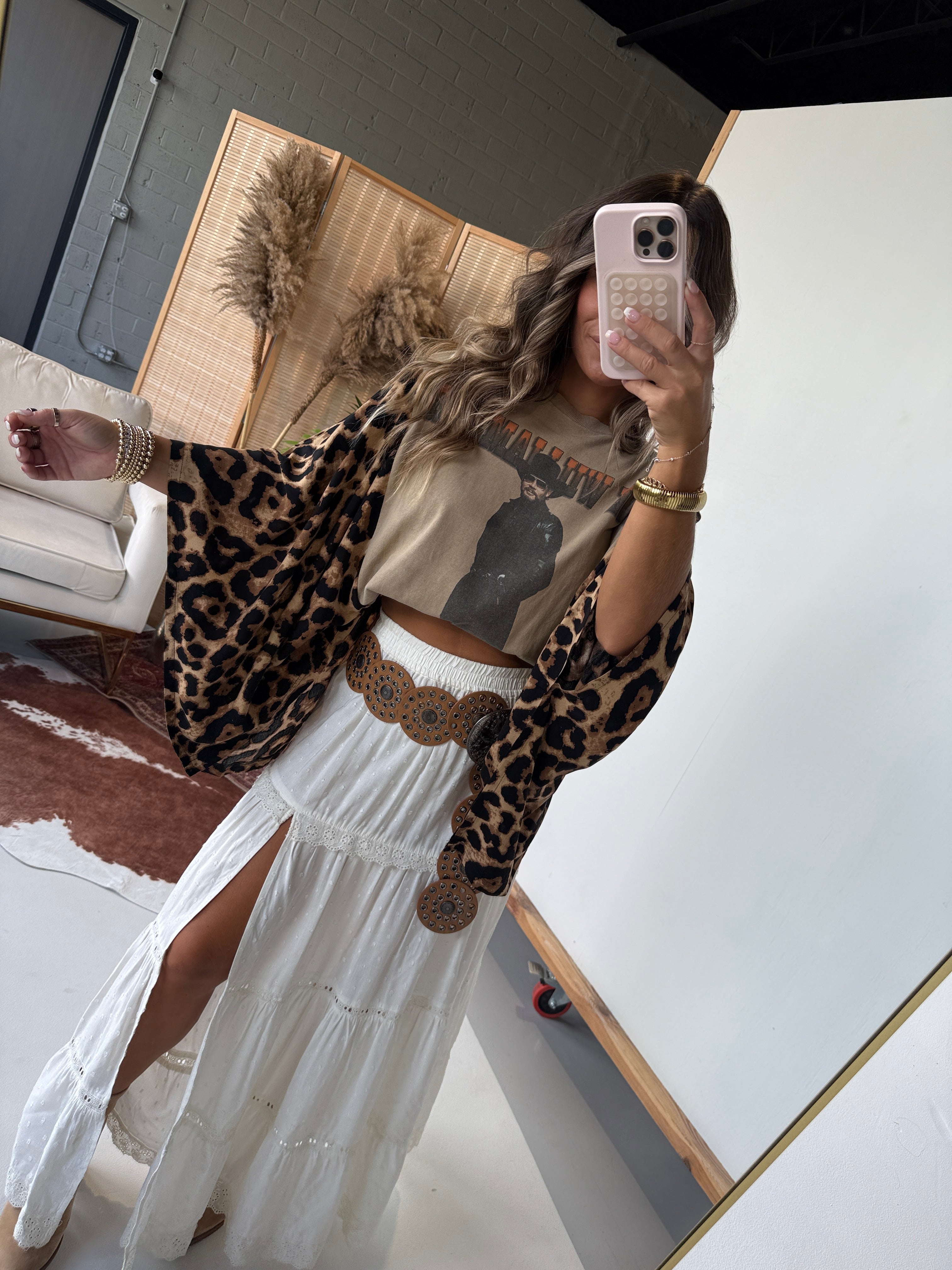 Hank Williams Jr Mix & Match Tee Taupe Cheetah