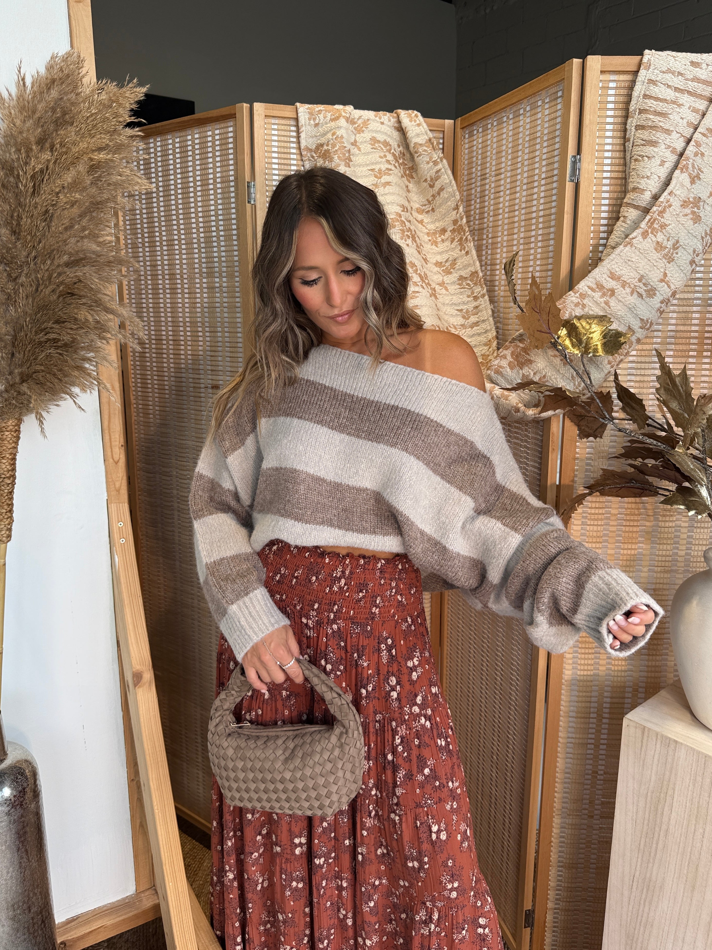 Orchard Trip Striped Sweater Smokey