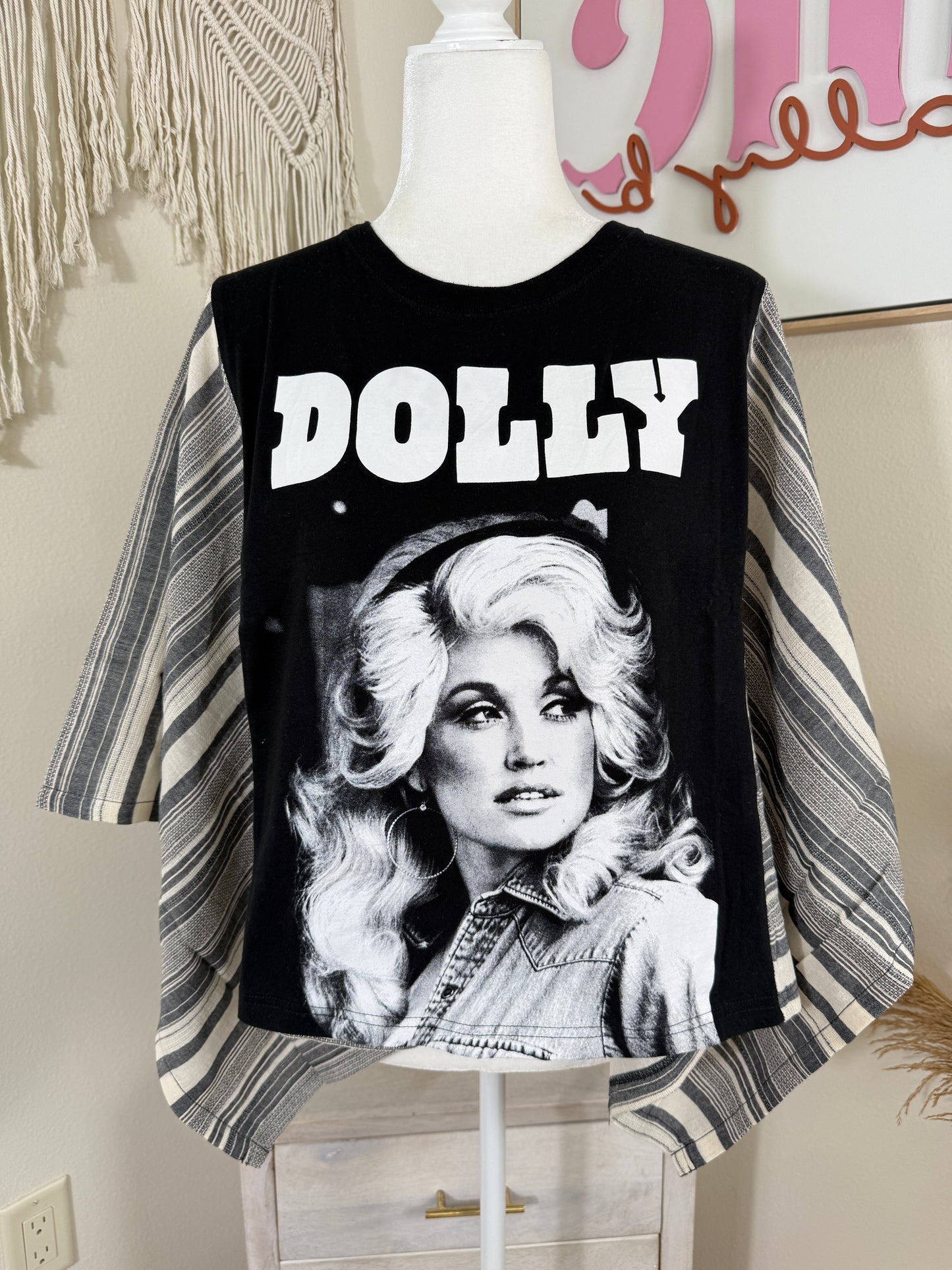 Dolly Parton Mix & Match Tee Black Stripe