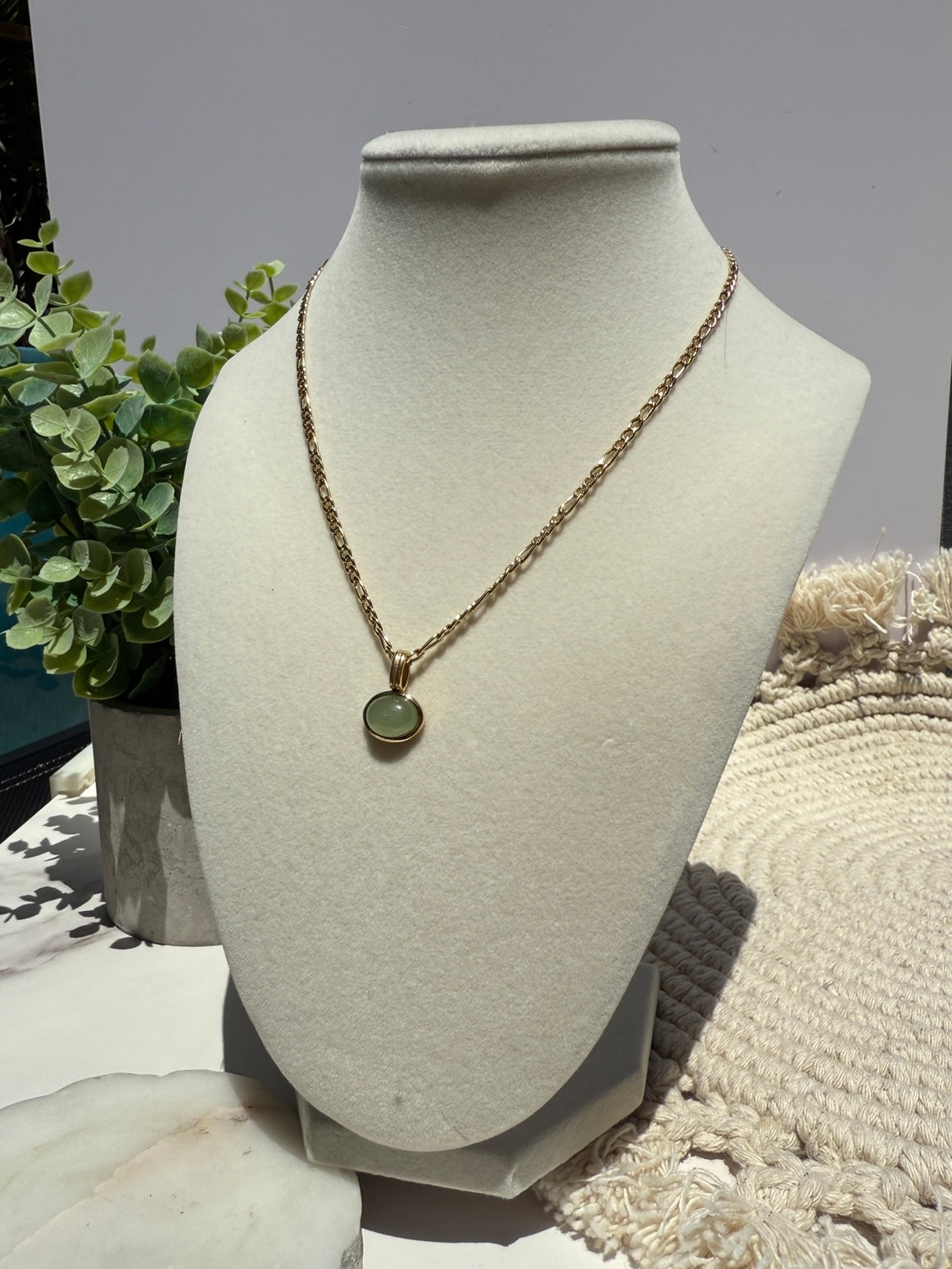 Winslow 18K Gold Pendant Necklace Green