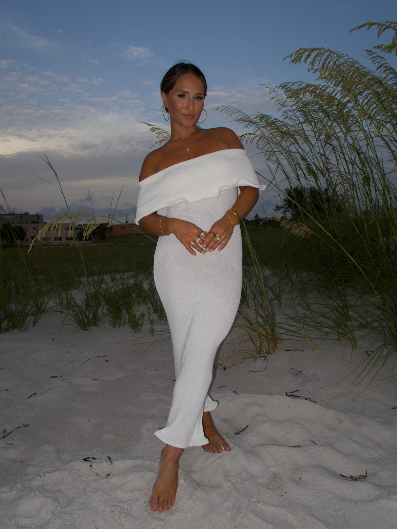 Treasure Island Midi Dress Ivory