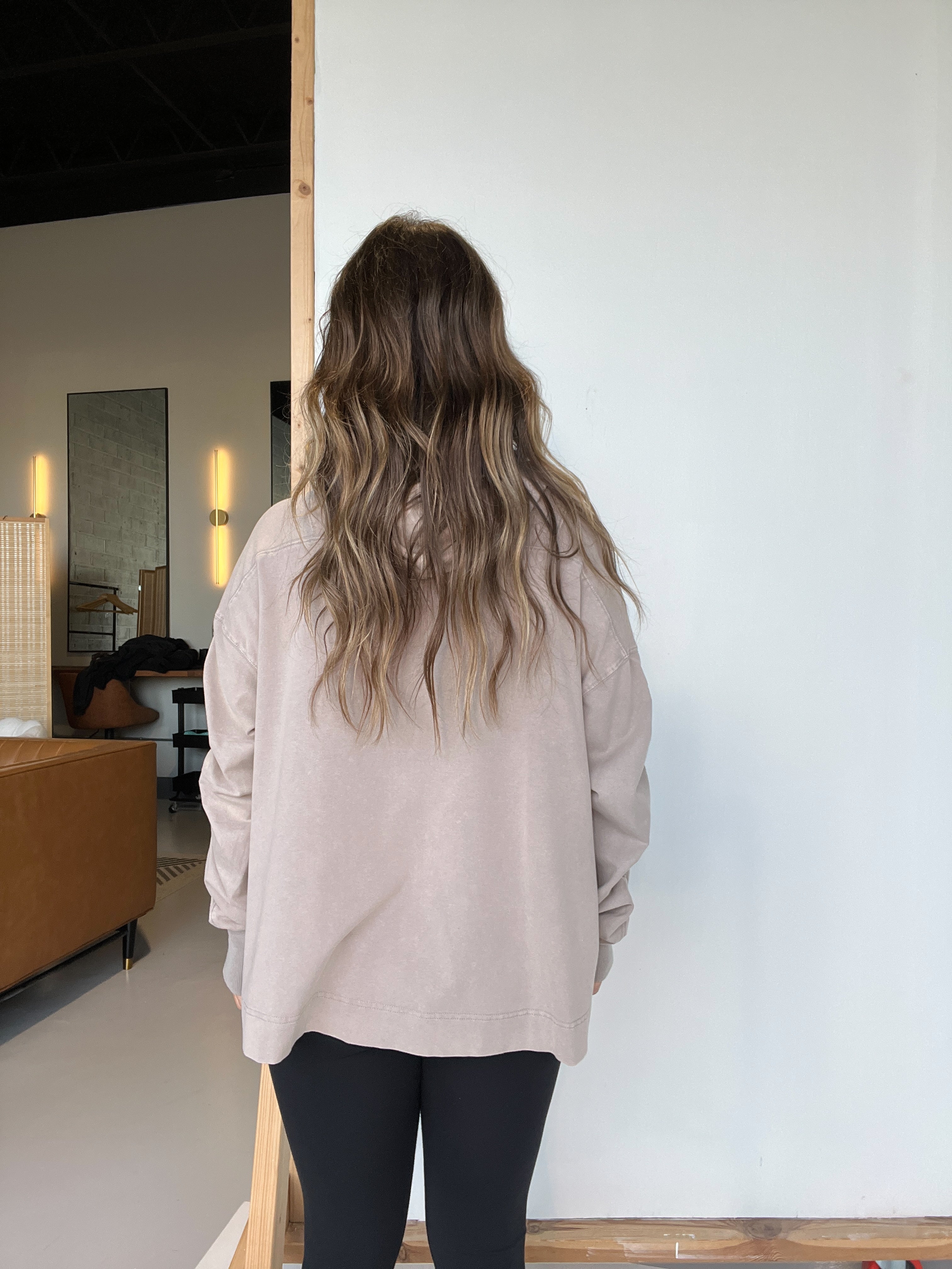 February Feels Hoodie Taupe Grey