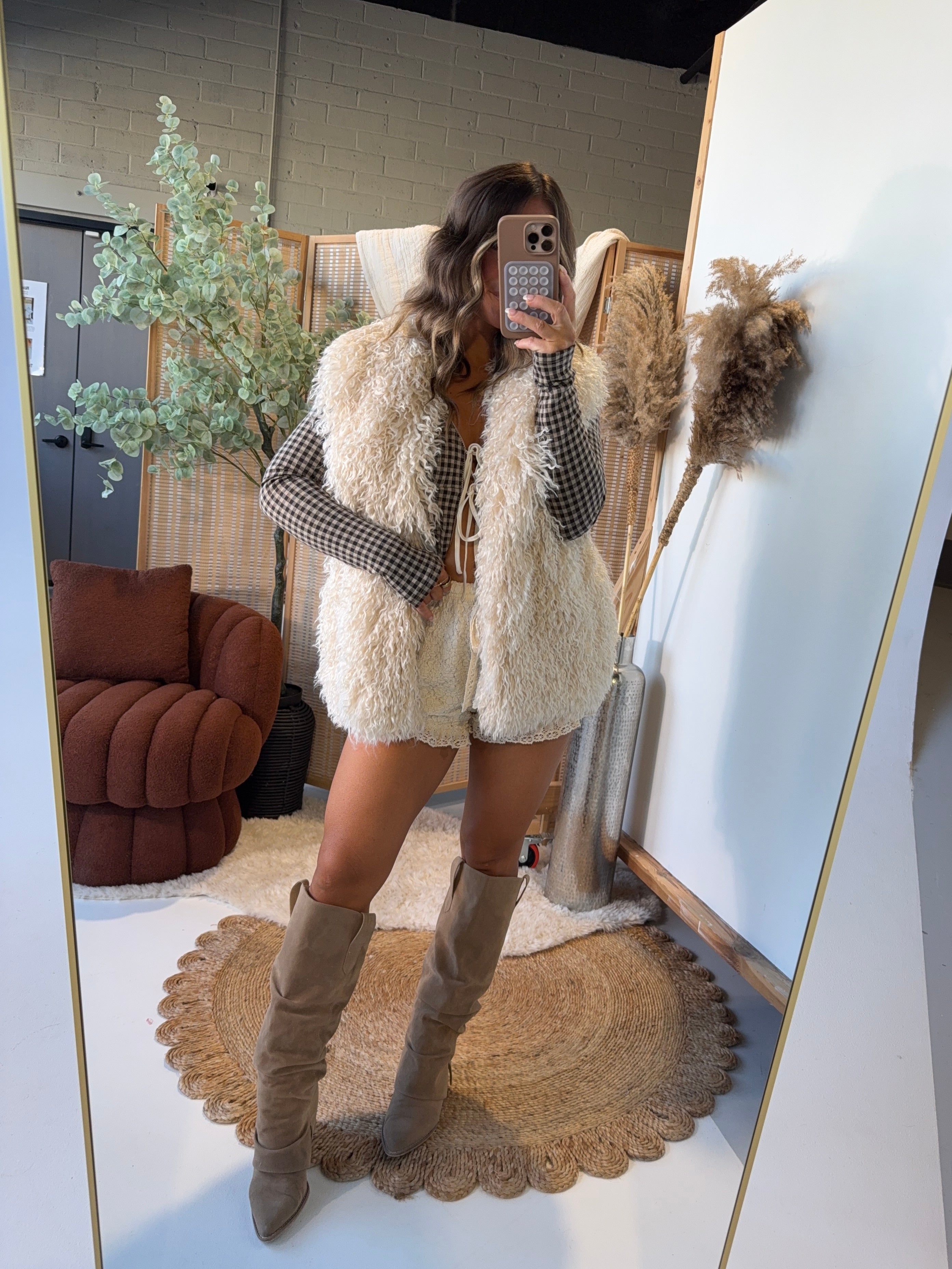 Berkley Faux Fur Vest Ivory