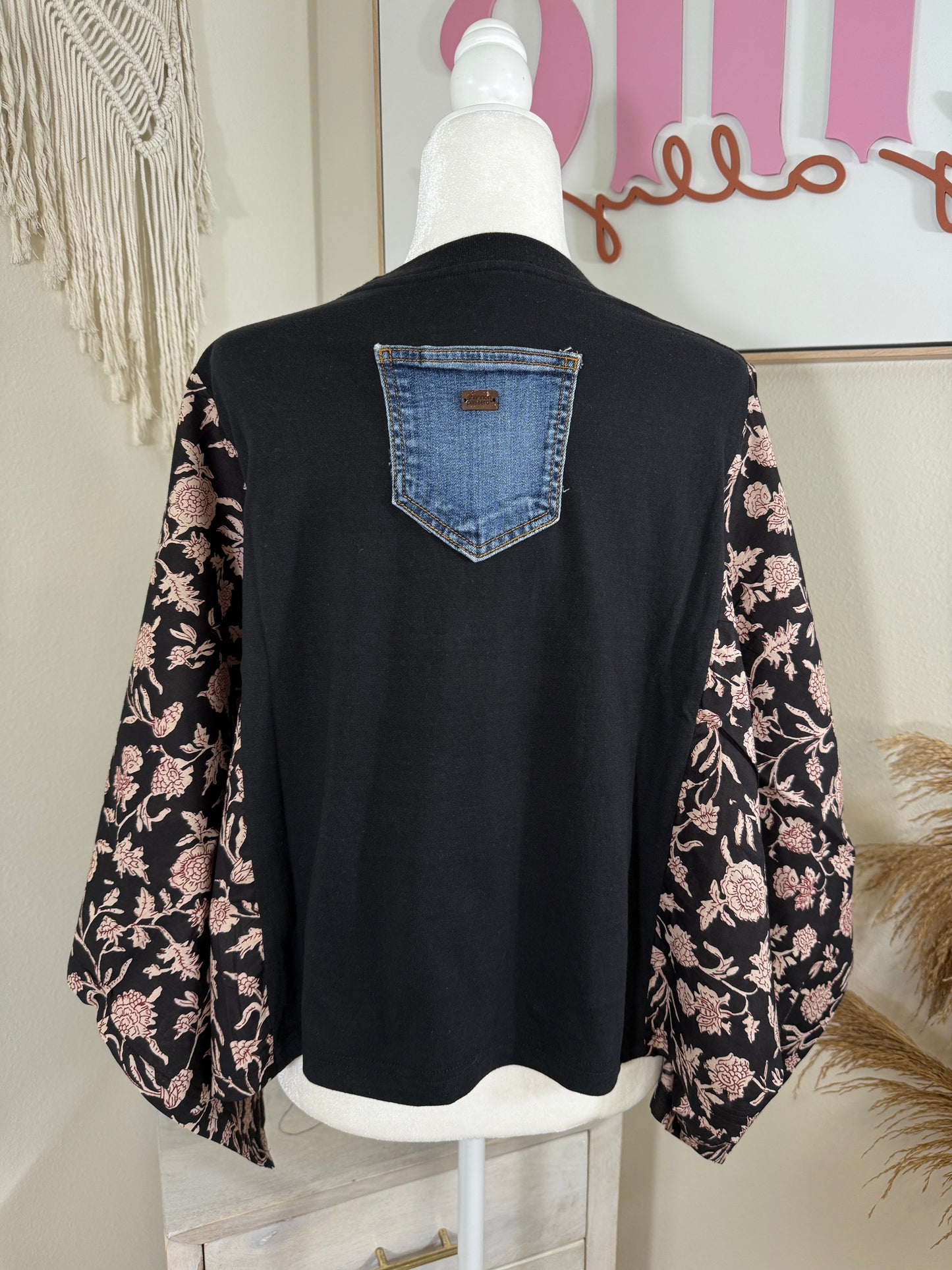 Johnny Cash Mix & Match Tee Black Floral