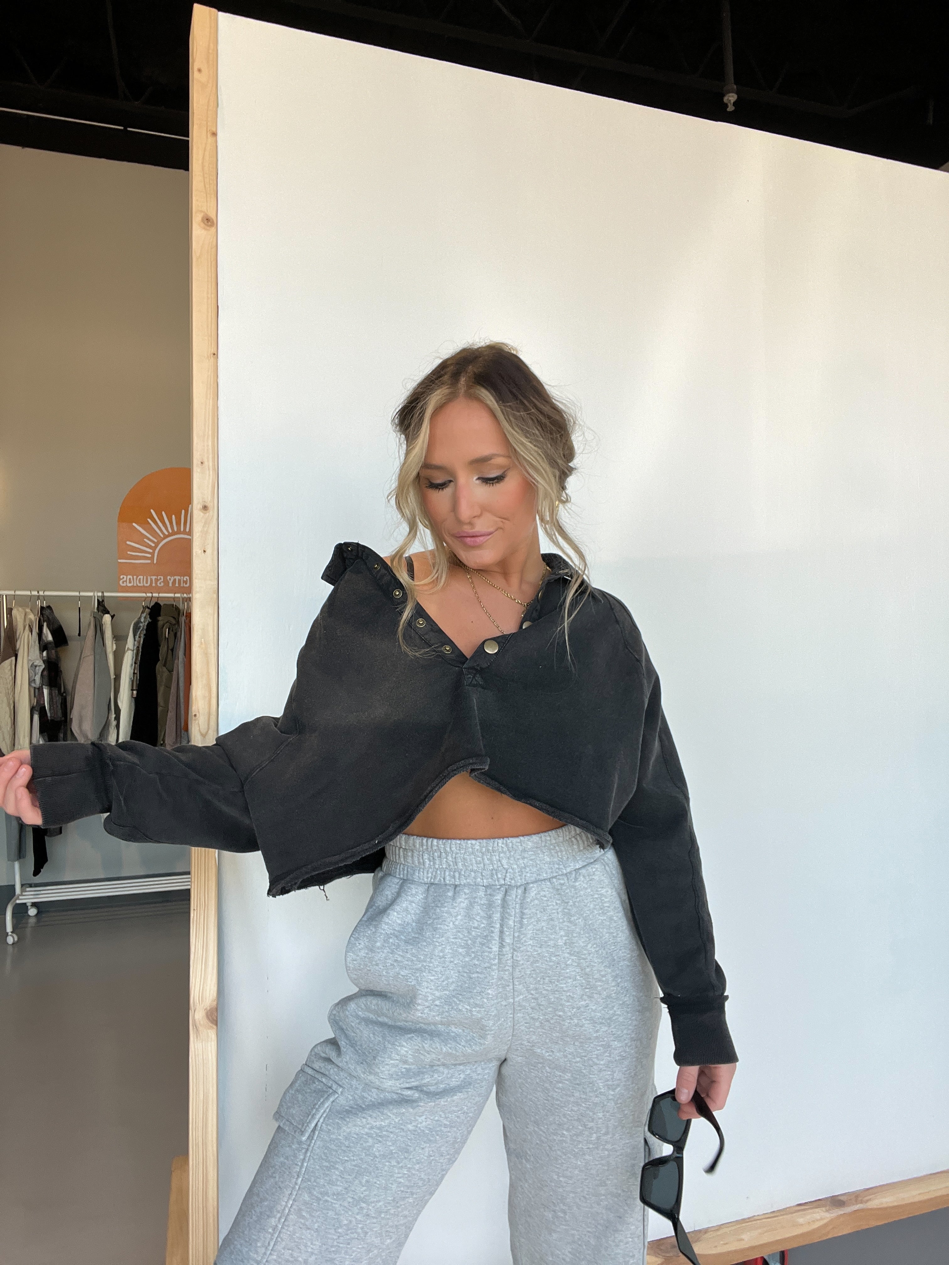 FP Dupe Cropped Sweatshirt Black