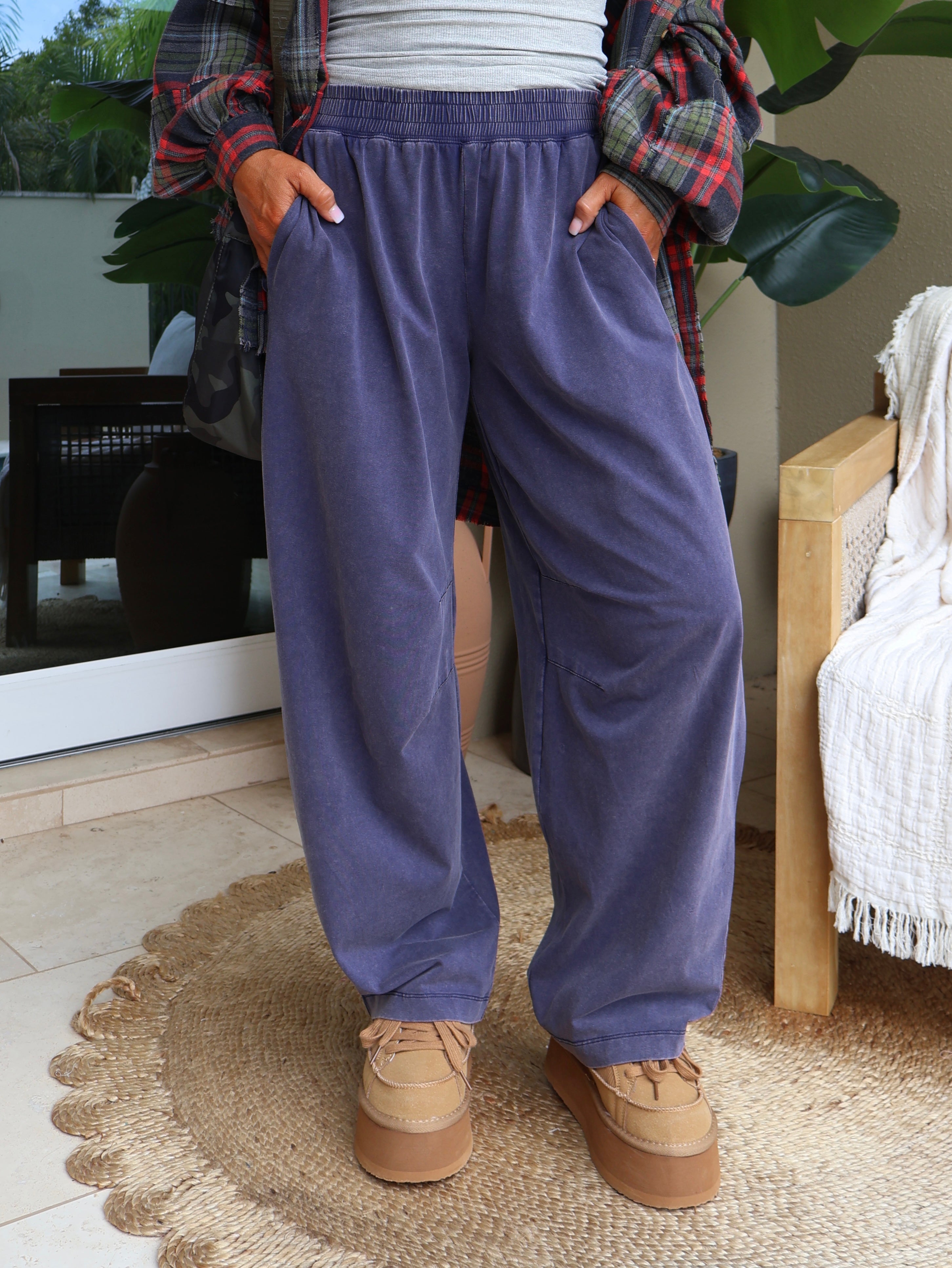 Lena Barrel Sweatpants Midnight