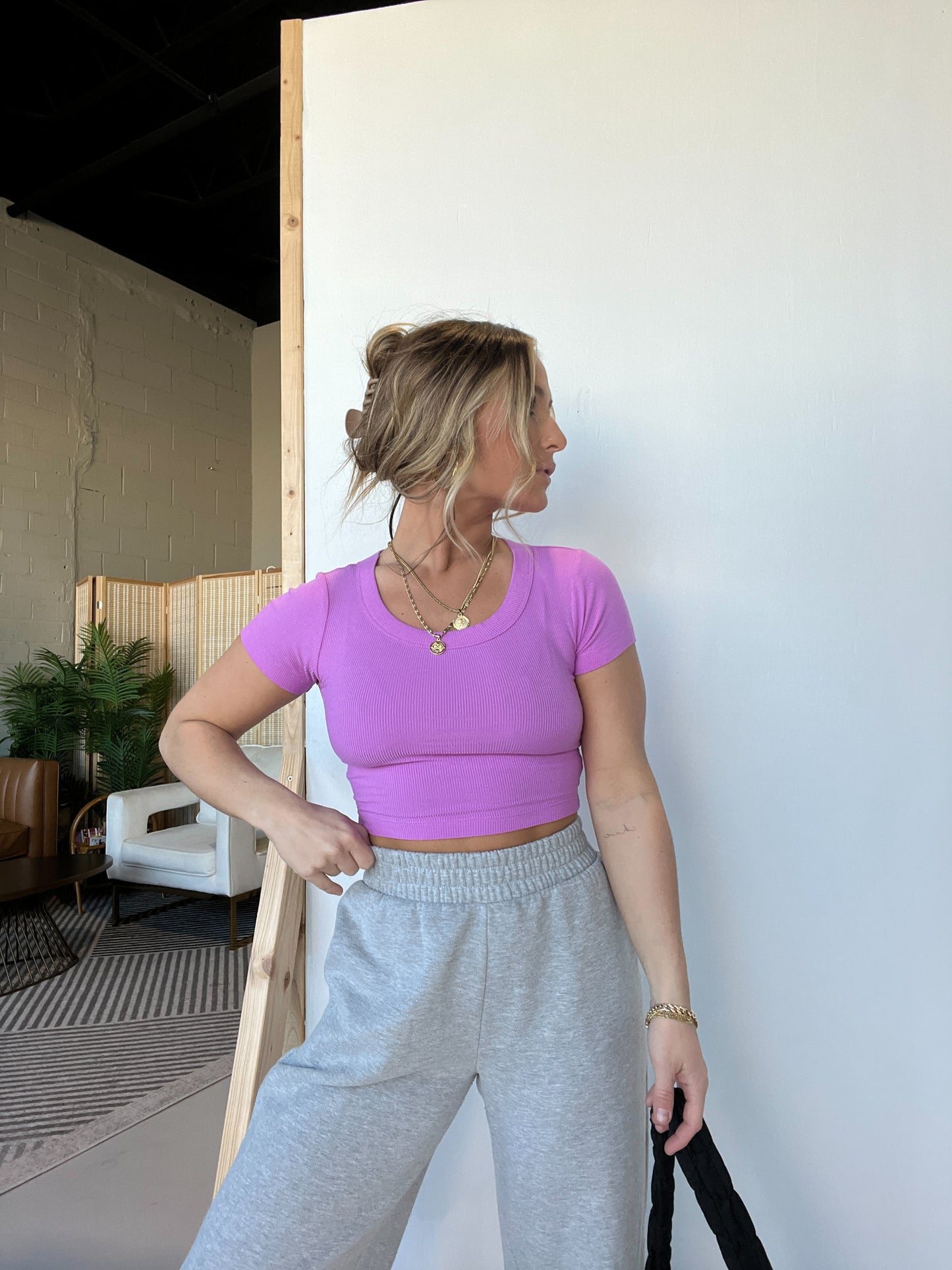 Decker Scoop Tee Bright Mauve