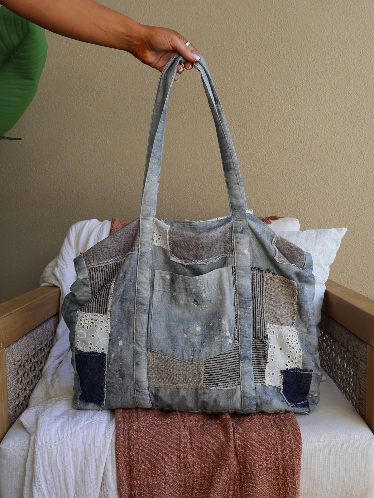 Blue Ridge Denim Tote Bag