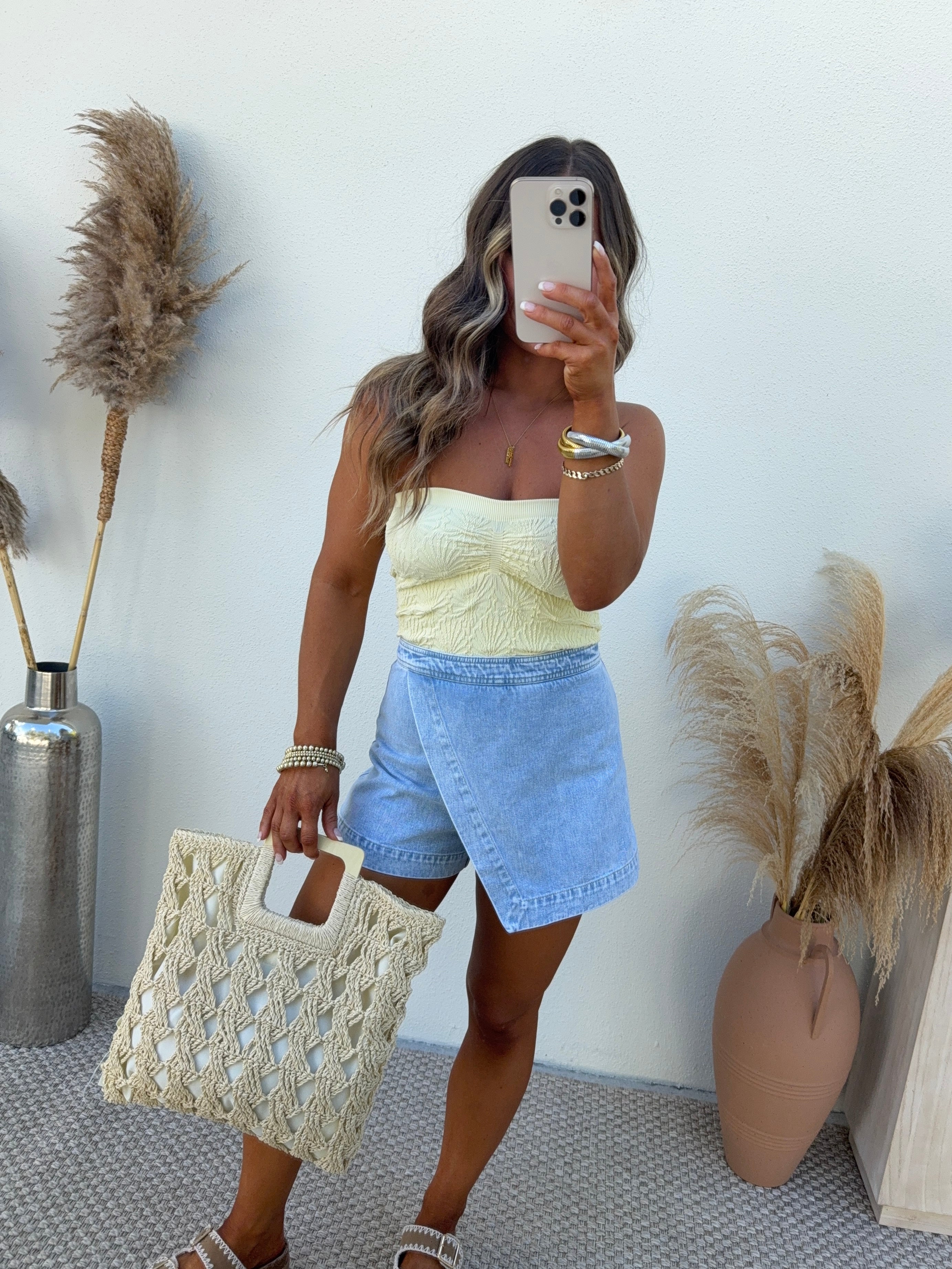 Denim Days Wrap Skort Light Denim